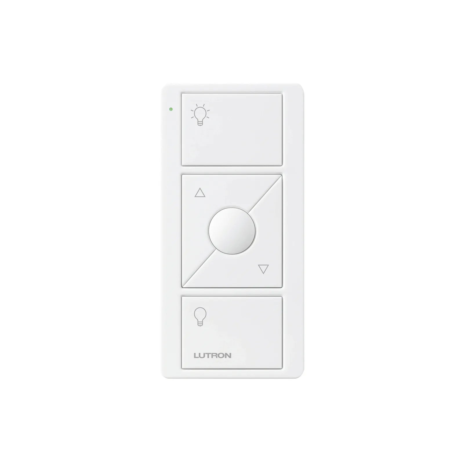 Control Pico inalámbrico de 3 botones con subir y bajar para iluminación, batería de 10 años, compatible con Caseta Wireless, RadioRA 2, Vive y GRAFIK Eye QS, color blanco