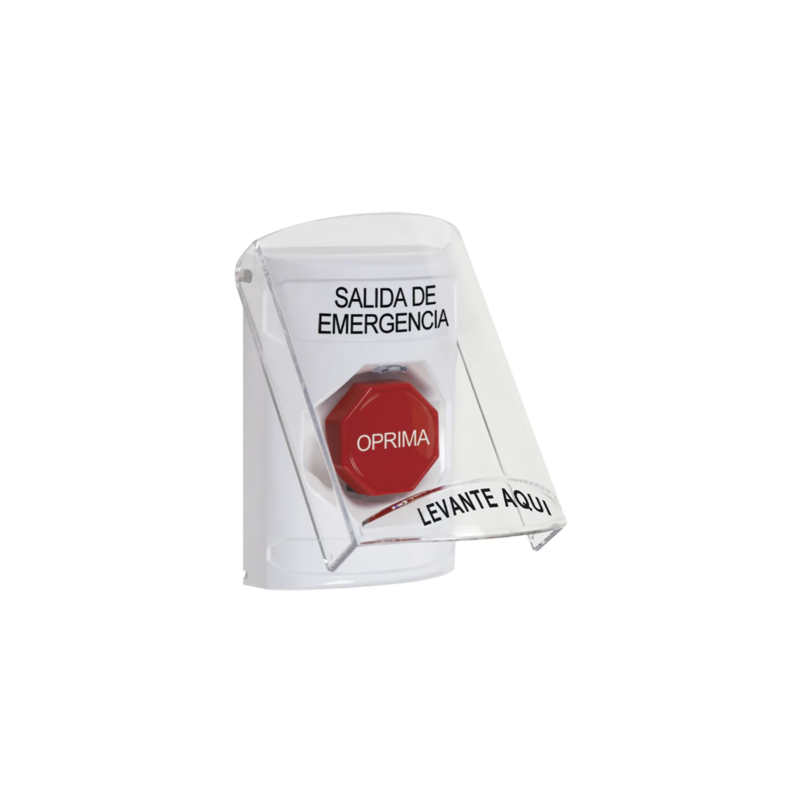 Botón Multipropósito, Texto Salida De Emergencia, Llave para Restablecer, Bocina Integrada De Alarma, Tapa De Policarbonato, 2 Relevadores forma C, Interior