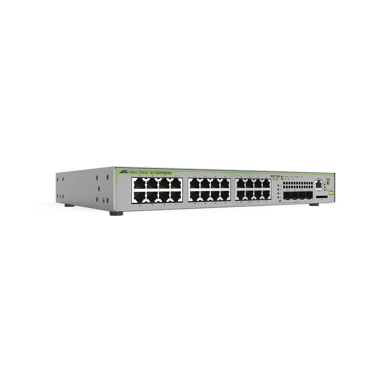 Switch Administrable CentreCOM GS970M, Capa 3 de 24 Puertos 10/100/1000 Mbps + 4 SFP Gigabit