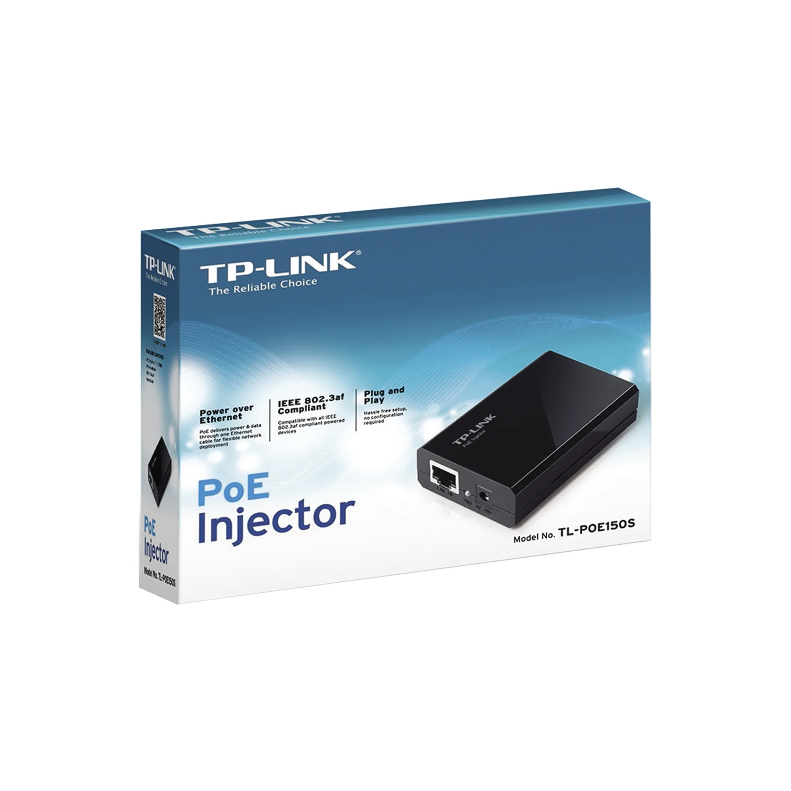 Inyector PoE (15W) / Gigabit 802.3 af / 2 puerto 10/100/1000 Mbps / Plug and Play