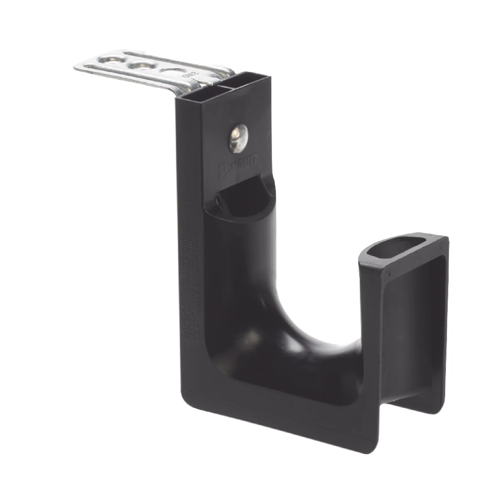 Sujetador STRONGHOLD tipo J (J-Hook), Con Soporte para Montaje en Techo, Para 46 Cables Cat6, Nylon 6.6, Color Negro, 1 pieza
