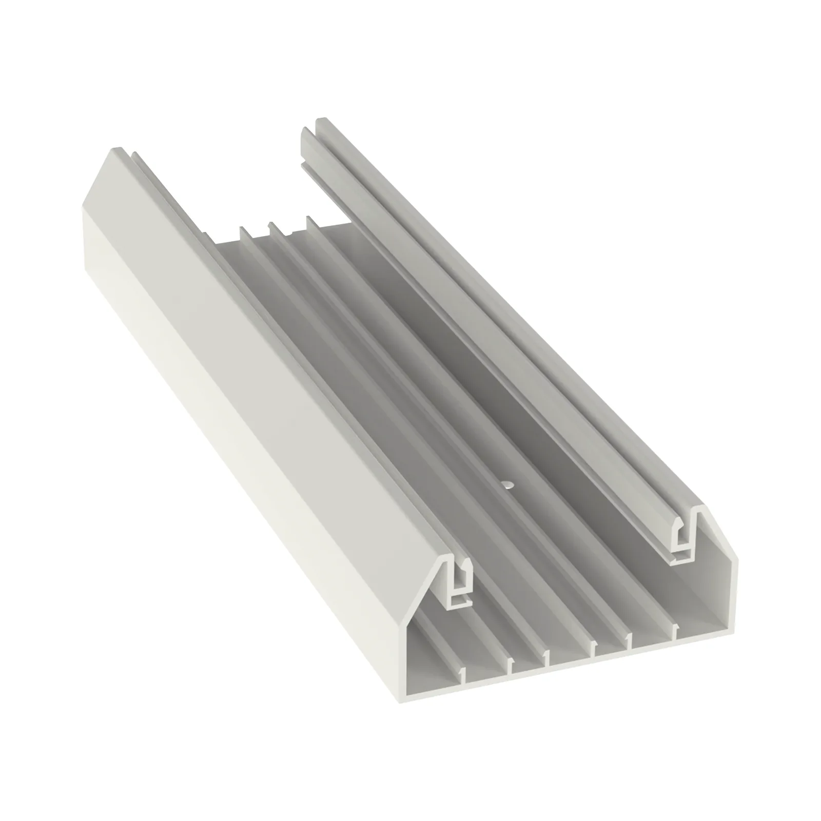 Base para canaleta T-70, de PVC rígido, con orificios perforados para montaje, 103.3 x 44.9 x 2400 mm, Color Blanco Mate