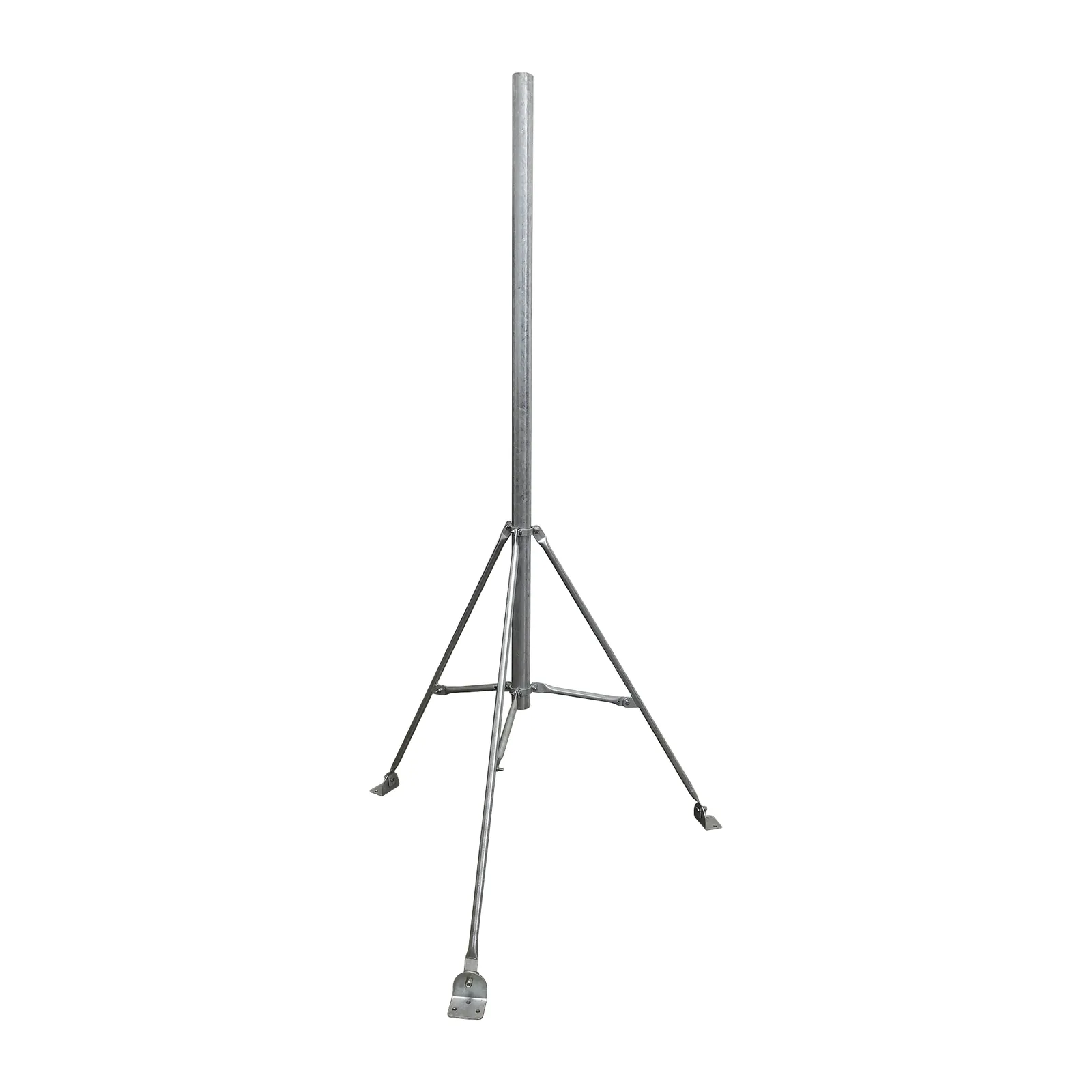 Mástil de 2" x 1.5 metros con Tripie para Instalación en losa. Acero Galvanizado en Caliente.