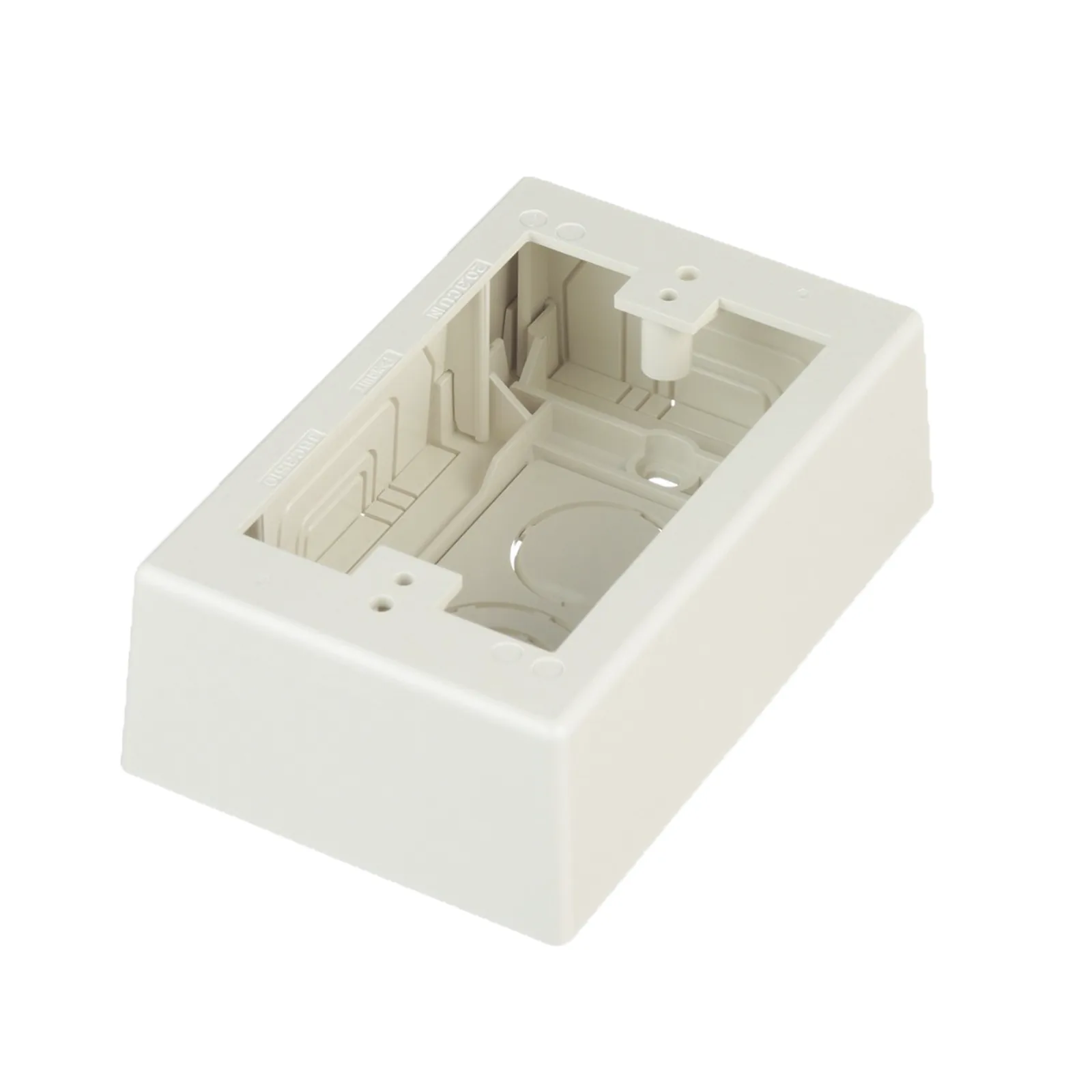 Caja de Pared Superficial, Uso Universal con Placas de Pared, con Cinta Adhesiva, Color Blanco Mate