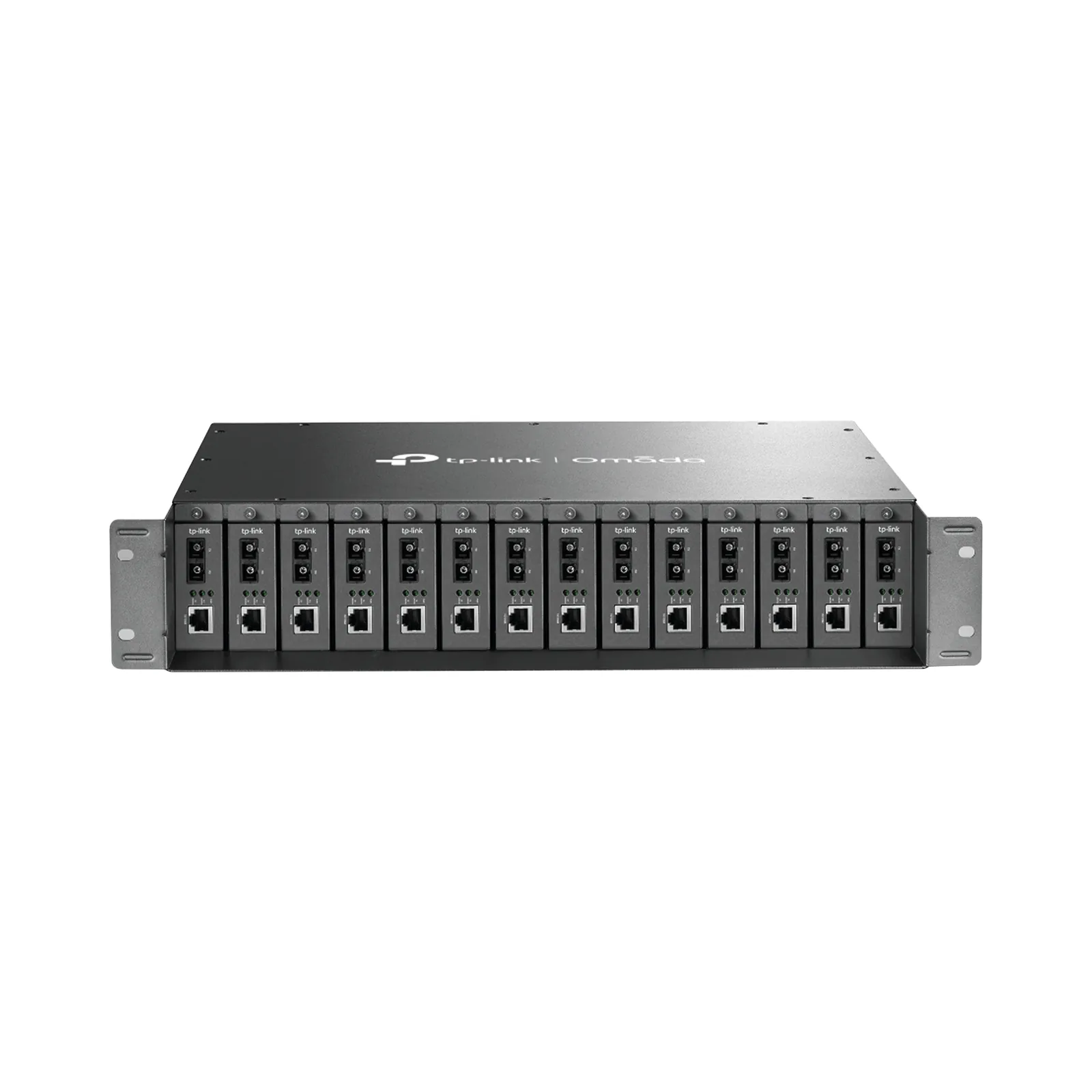 Chasis para Montaje en Rack de 14 bahías / Soporta Convertidores de Fibra Óptica TP-Link / Compatibles (MC111CS, MC112CS, MC220L, MC110CS, MC100CM, MC210CS, MC200CM) / Plug and Play