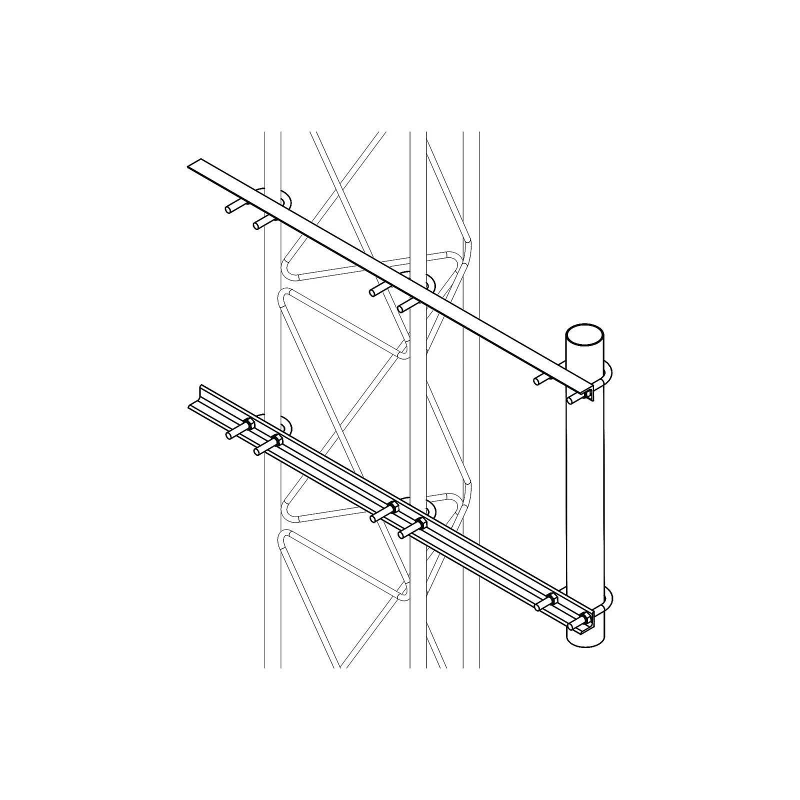 Brazo Lateral Liviano para Tramo STZ30G Galvanizado por Inmersión en Caliente.