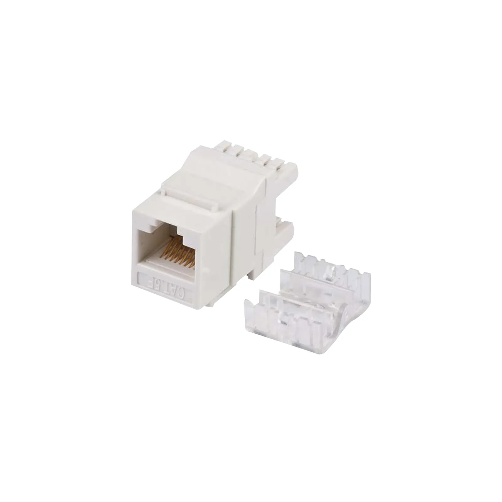 Módulo Jack Keystone Cat5e con Terminación en Ángulo 180 - Color Blanco