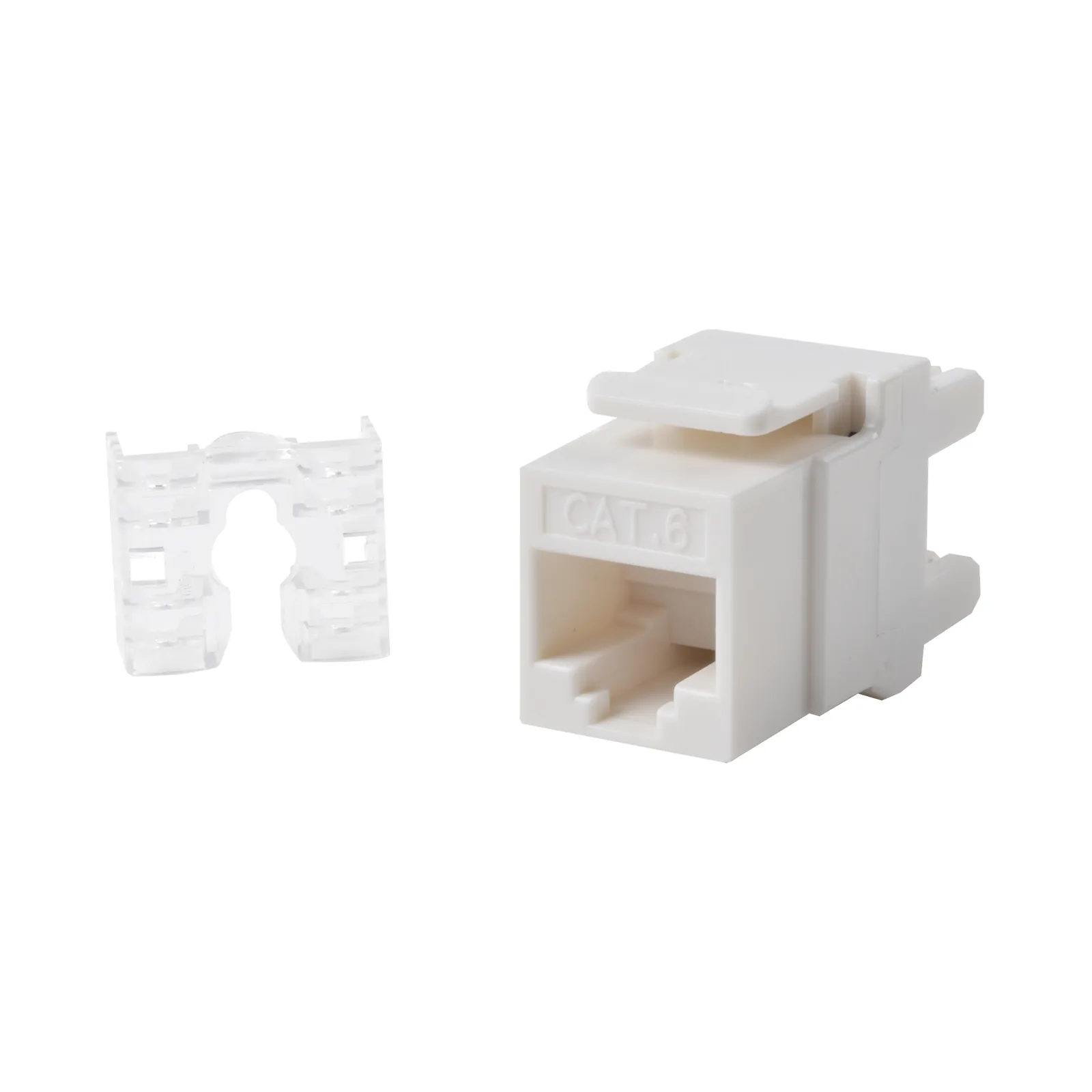 Módulo Jack Keystone Cat6 con Terminación 110 (Punchdown) Ángulo 180 - Color Blanco