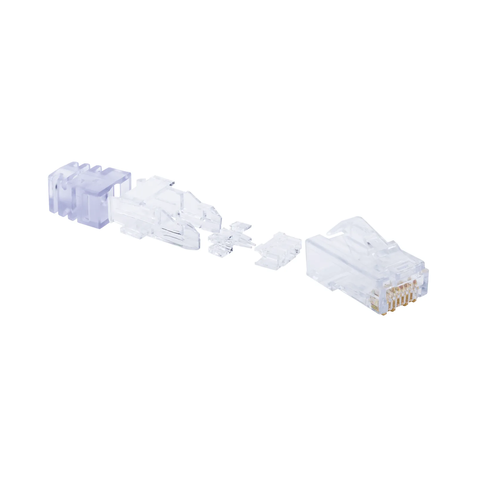Plug RJ45 Cat6 de 5 Piezas, Para Cable UTP de Calibre 23-24 AWG, Chapado en Oro de 50 Micras, Paquete de 100 Piezas