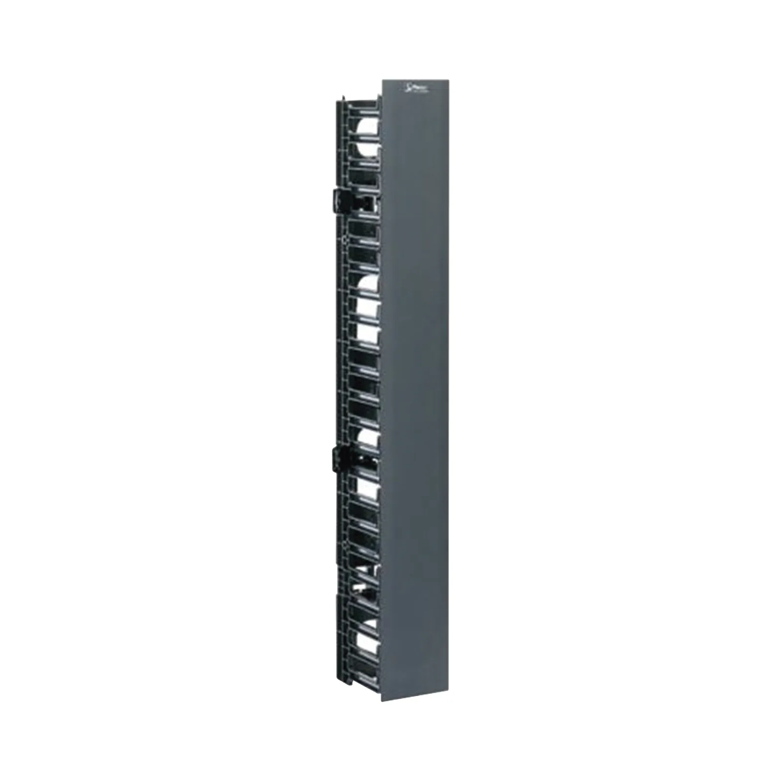 Organizador Vertical NetRunner, Sencillo (Solo Frontal), Para Rack Abierto de 45 Unidades, 4.9in de Ancho, Color Negro