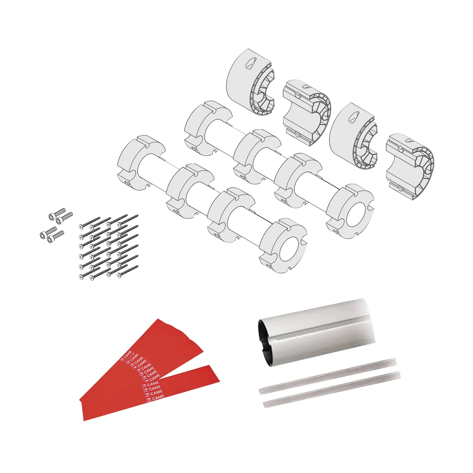Kit de mástil para barreras GARD8 / Incluye 2 secciones tubulares de 4m / Incluye tiras reflejantes / Incluye unión central