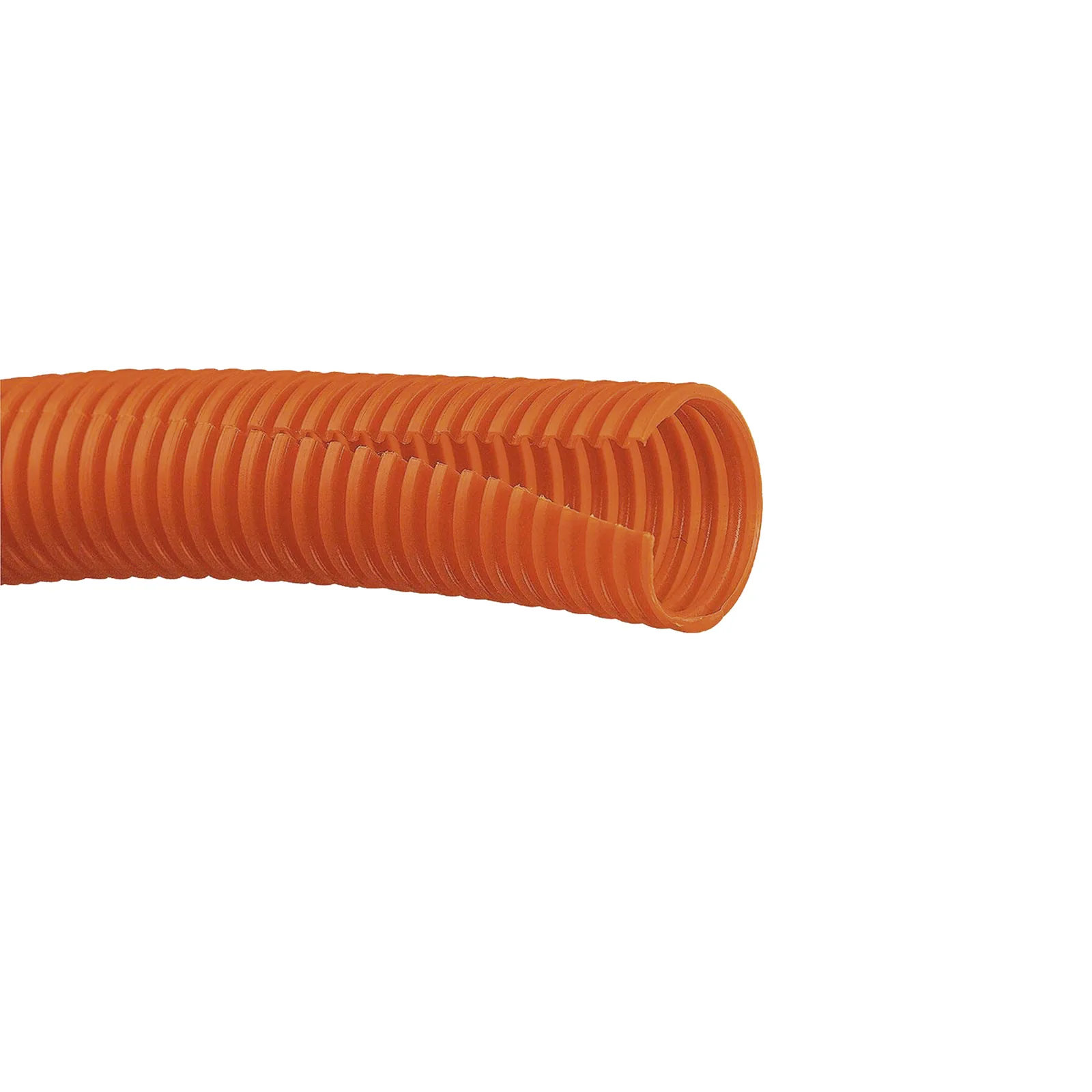 Tubo Corrugado Abierto para Protección de Cables, 1in (25.4 mm) de Diámetro, 30.5 m de Largo, Color Naranja