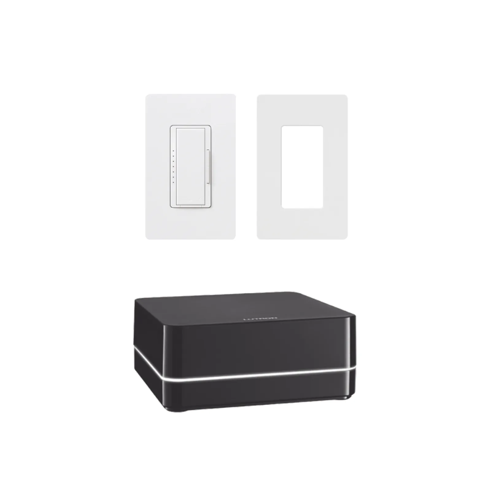 Kit de control de iluminación RA2 Select con repetidor principal, atenuador de 600 W (150 W LED) y placa Claro, control desde la app Lutron y asistentes de voz