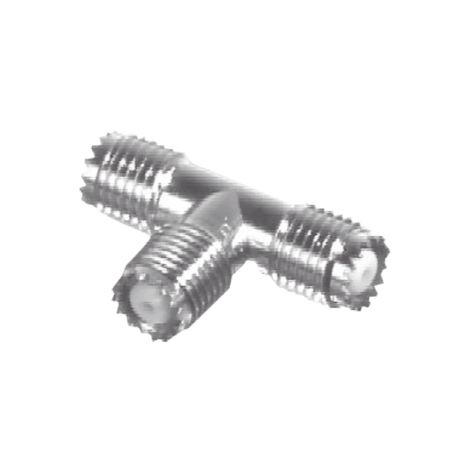 Adaptador en T, de Conector Mini-UHF Hembra a Doble Mini-UHF Hembra, Níquel/ Plata/ Teflón.