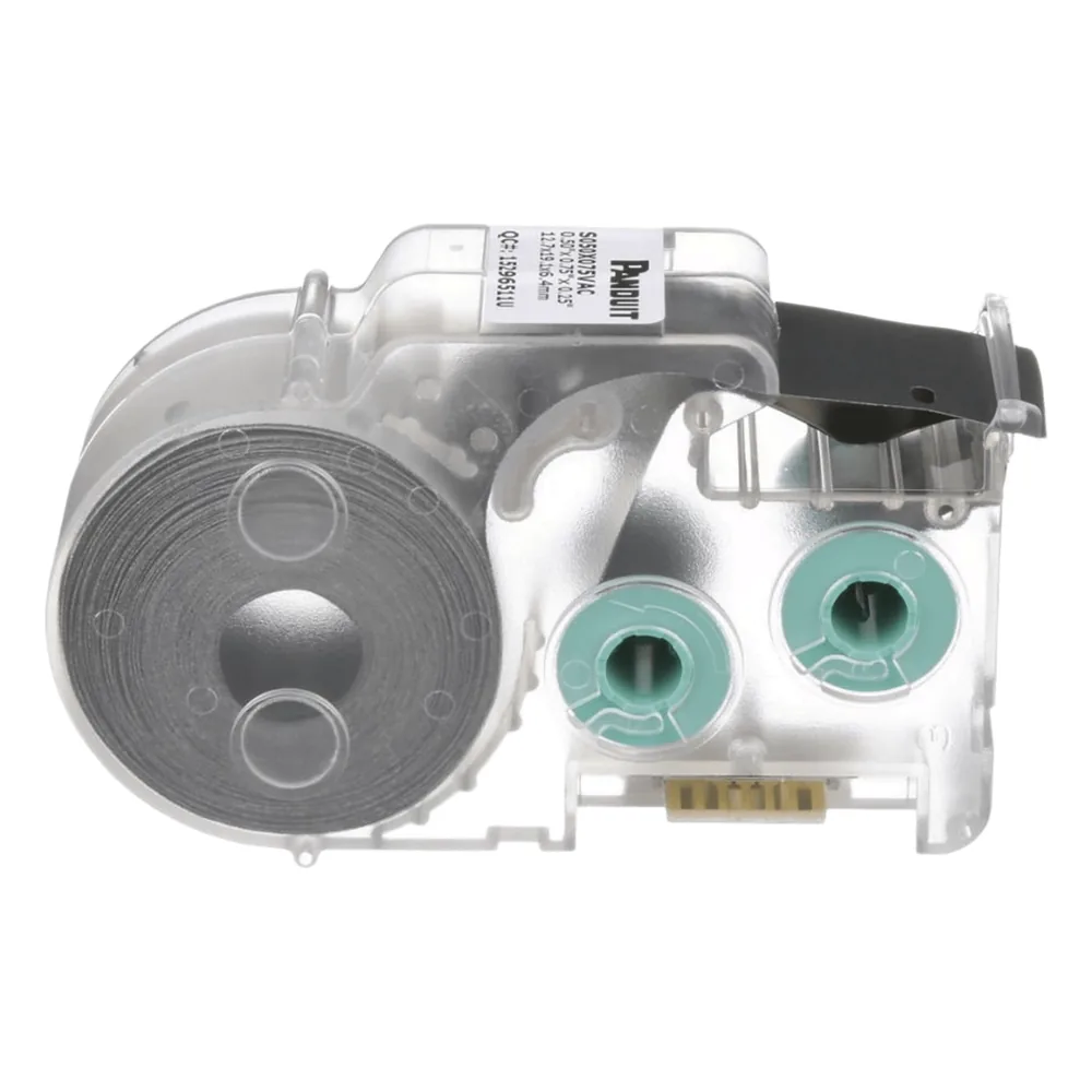 Casete de 350 Etiquetas Autolaminadas de 19 x 19 mm (0.75 x 0.75 pulgadas), para Cables de 2 a 4.1 mm (0.08 a 0.16 pulgadas) de Diámetro, Área de Impresión Color Blanco