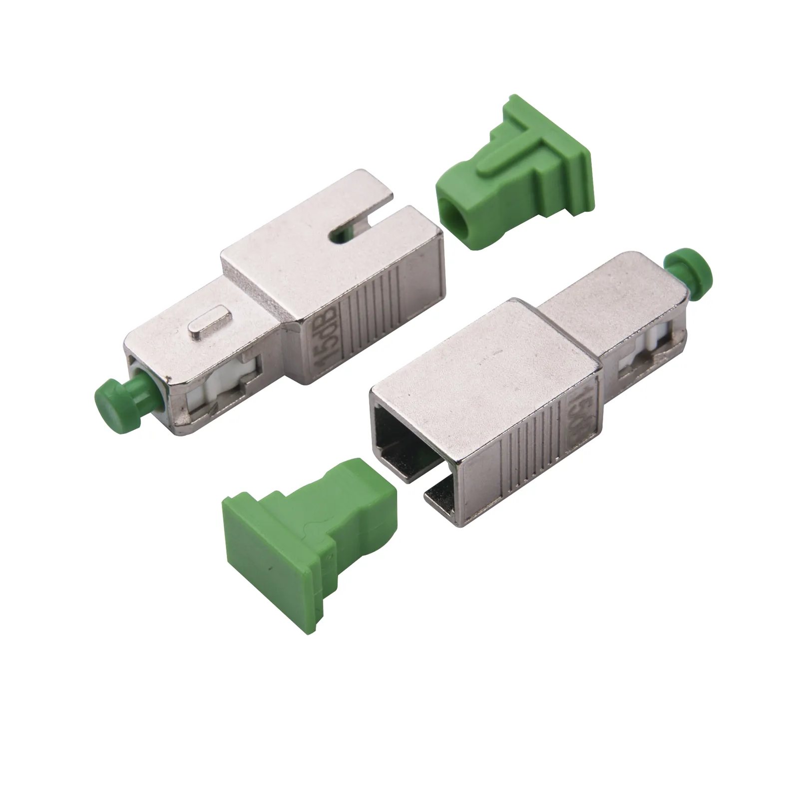 Atenuador Óptico Macho-Hembra con Conector SC/APC de 15dB para Fibra Monomodo