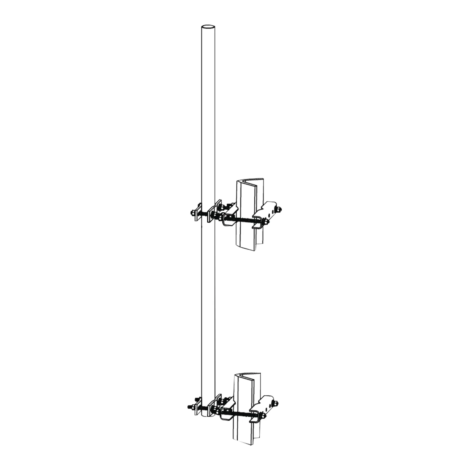 Montaje lateral con Mástil de 1.9" diam. x 6' (1.8m) longitud.