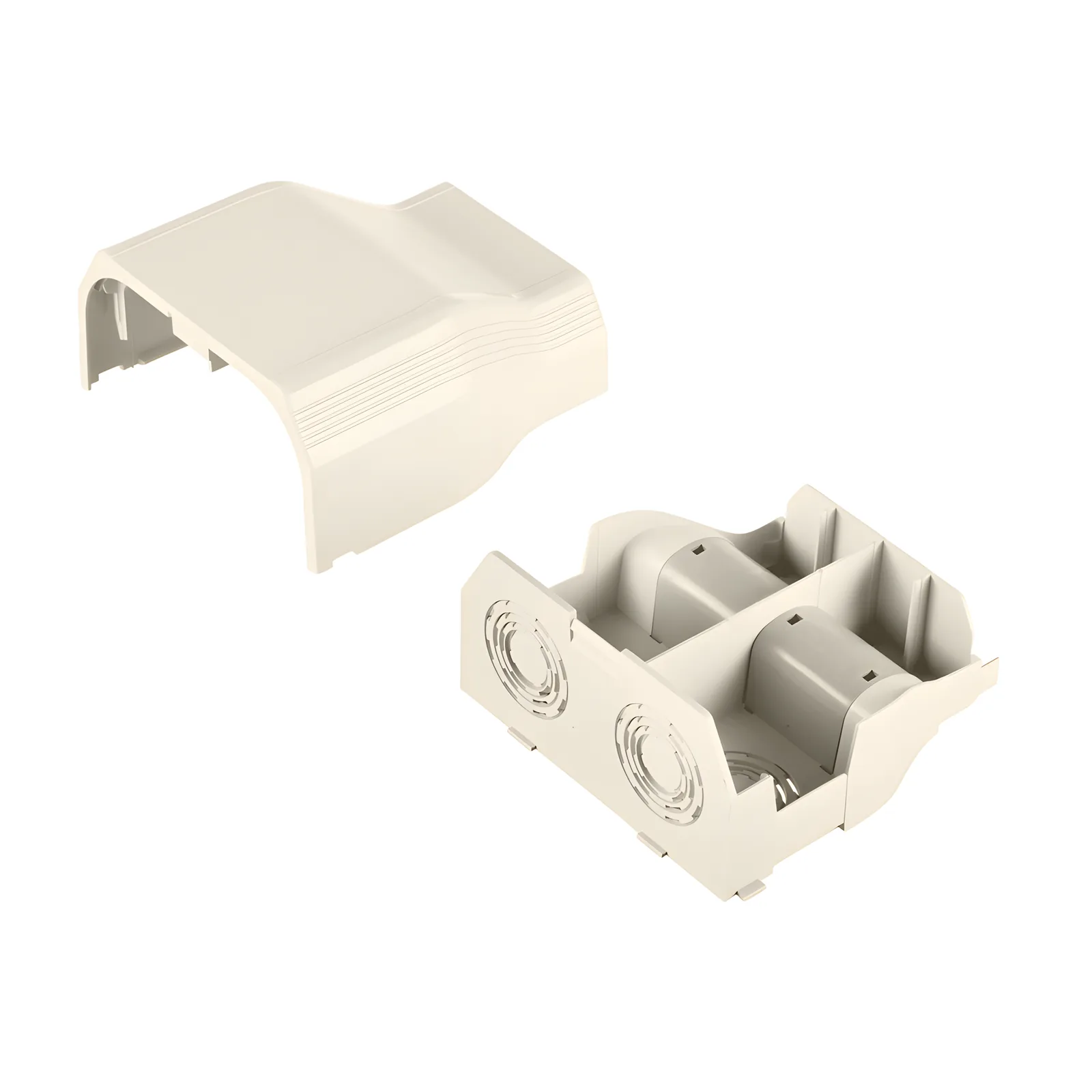 Conexión de tubería a canaleta T70, Salidas de 1/2", 3/4", 1" y 1 1/4", material ABS, Color Blanco Mate