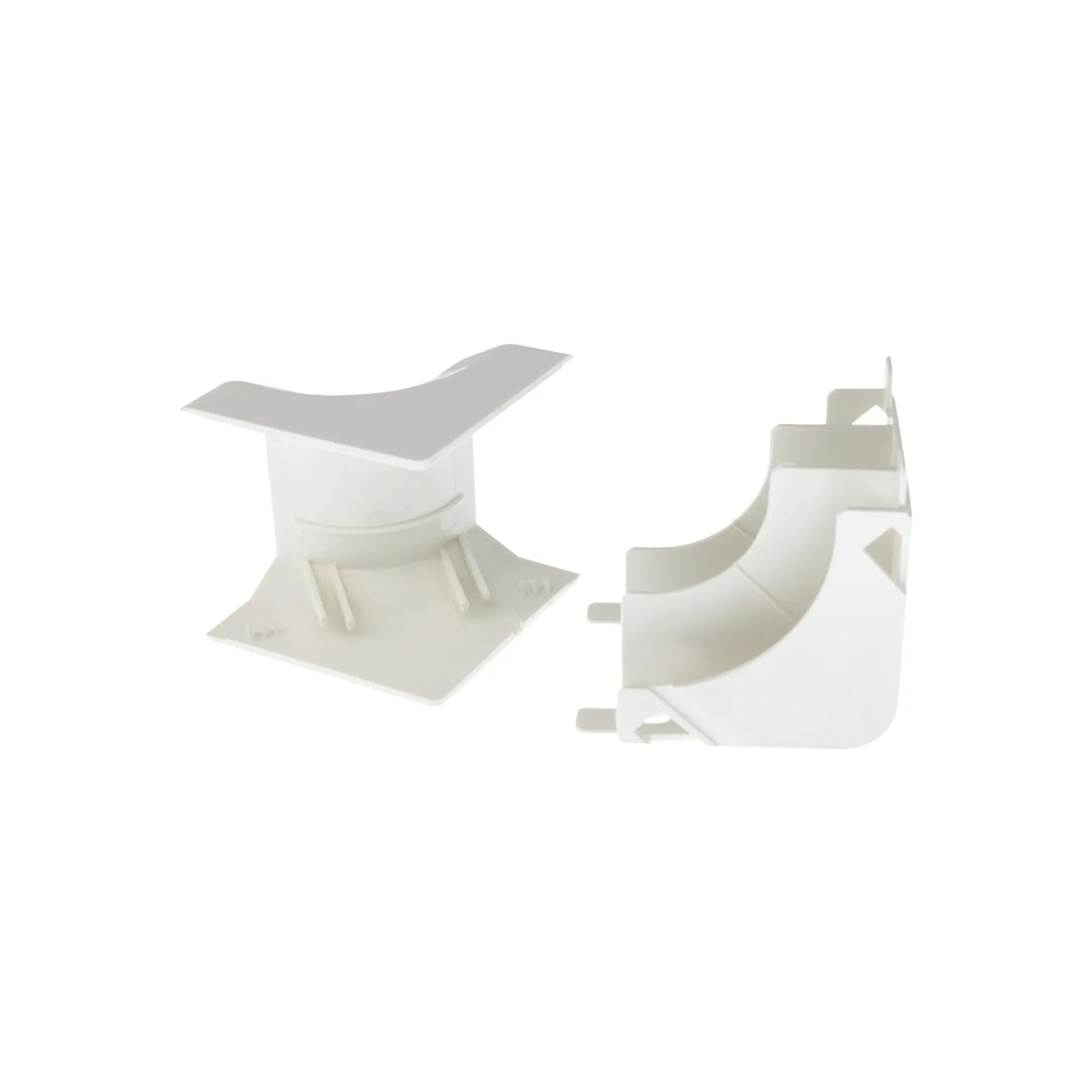 Esquinero interior, para uso con canaleta T45, Material PVC Rígido, Color Blanco Mate