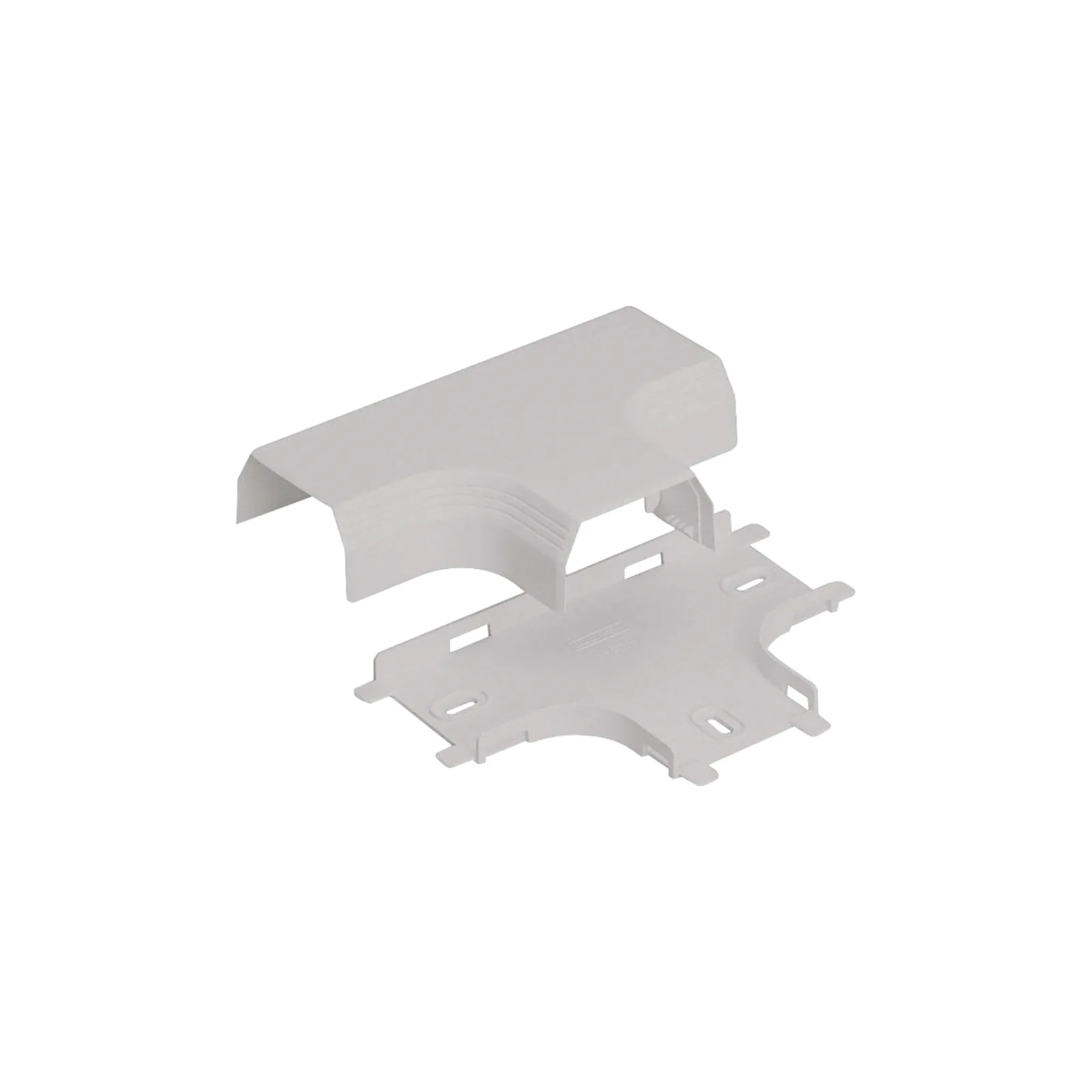 Accesorio en "T", para uso con canaleta T45, Material PVC Rígido, Color Blanco Mate