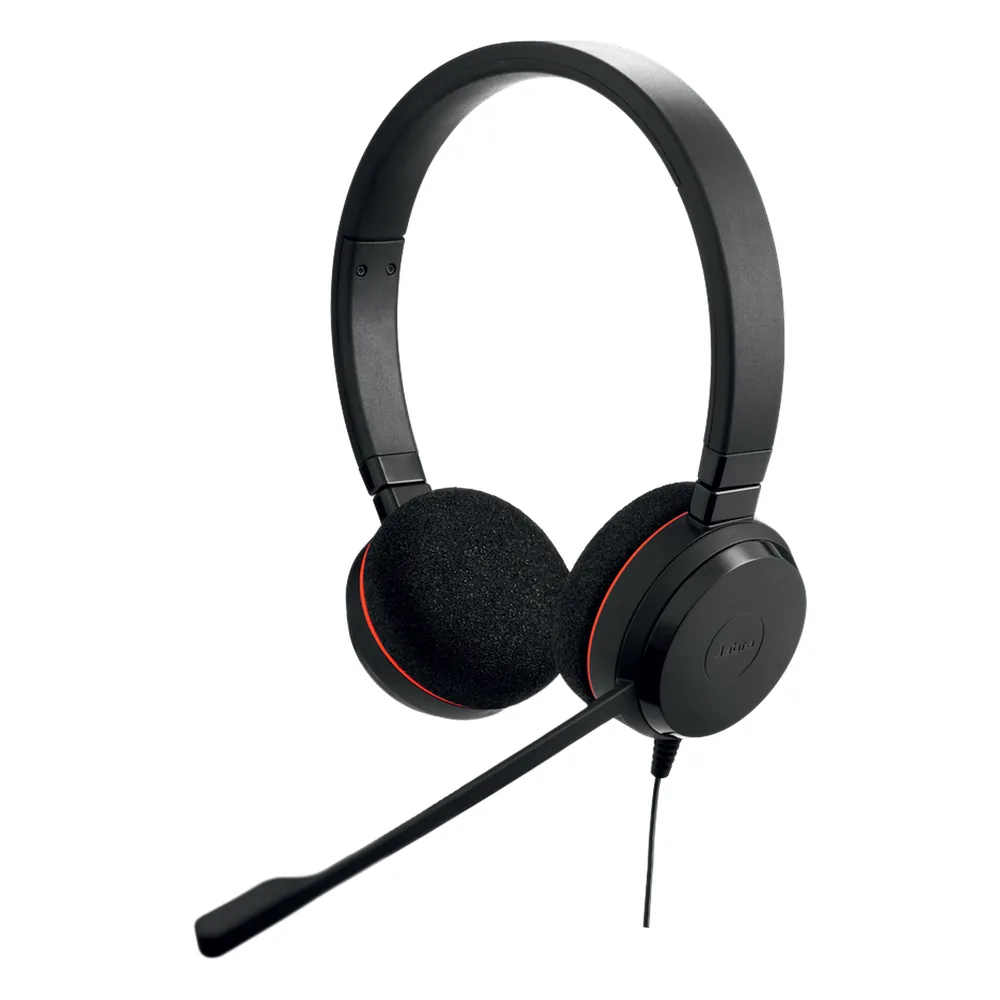 Jabra Evolve 20 Duo con conexión USB, micrófono con cancelación de ruido de última generación, configuración Plug and Play, Certificación Microsoft Teams (4999-823-109)