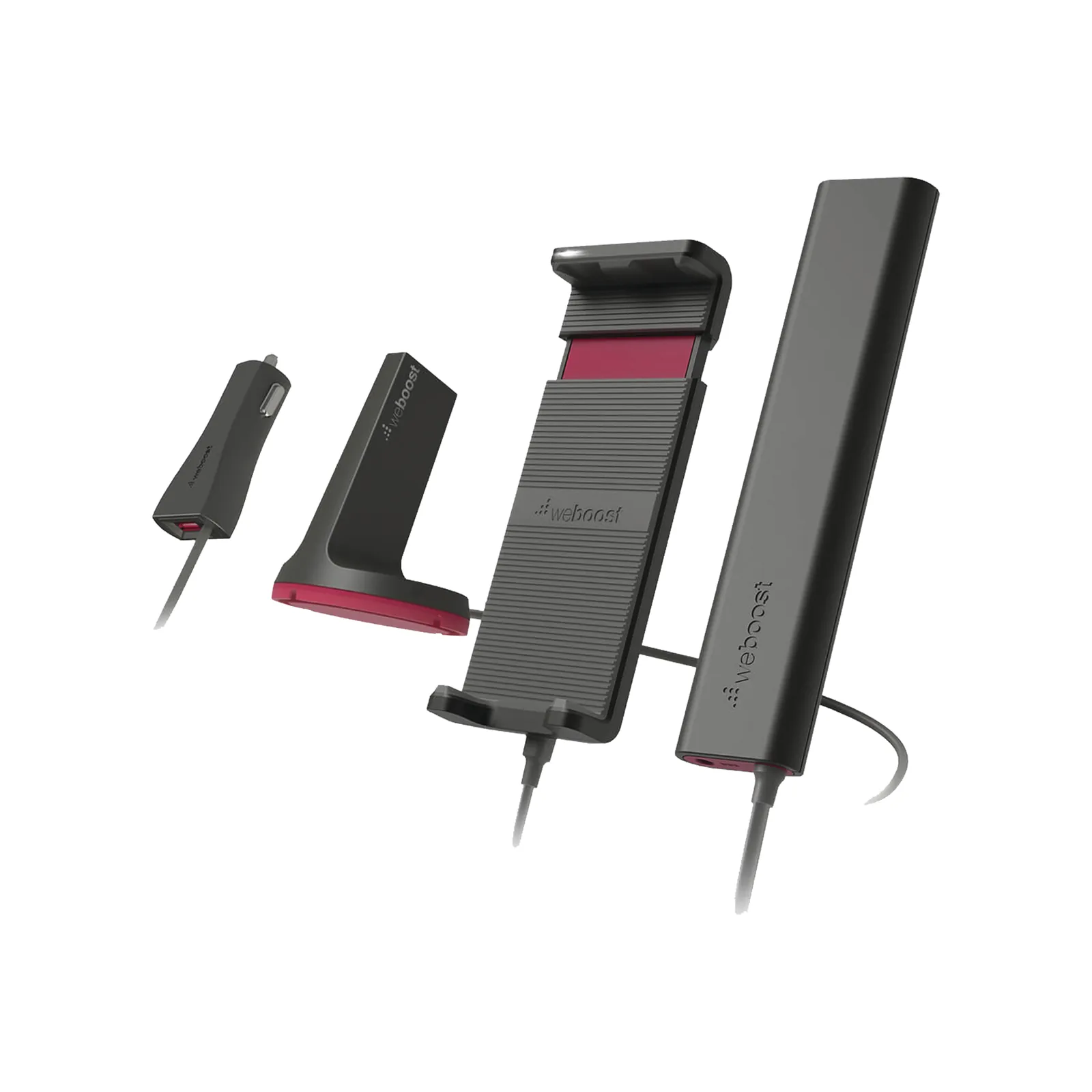Kit Amplificador de señal celular 4G LTE, 3G y VOZ. Especial para vehículos donde el conductor o copiloto requiere la mayor concentración de señal. Soporta un usuario y múltiples operadores.