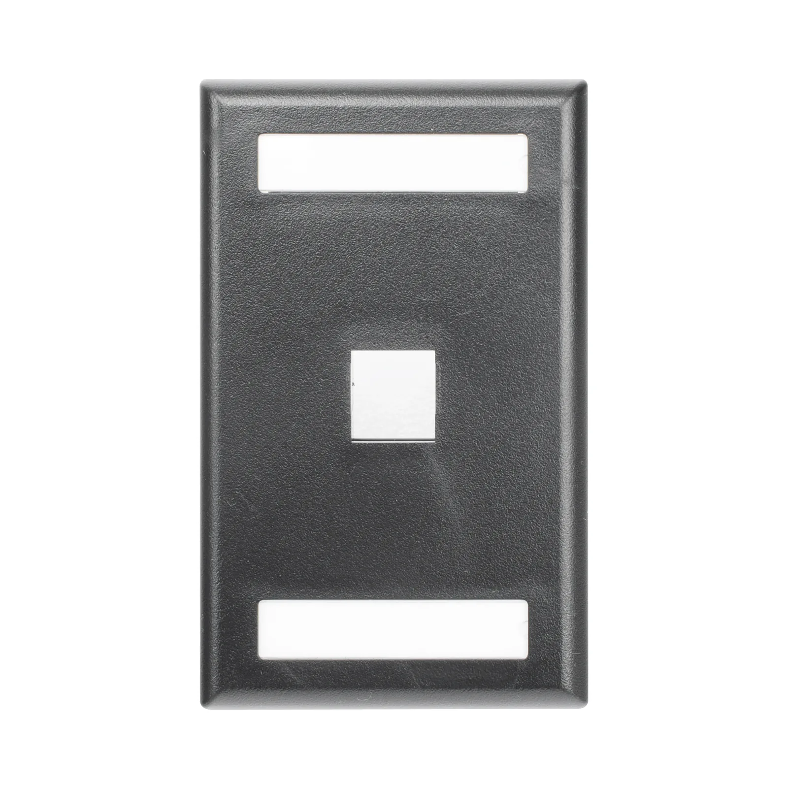 Placa de Pared Vertical, Salida Para 1 Puerto Keystone, Con Espacios Para Etiquetas, Color Negro