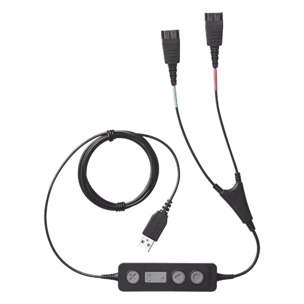 Jabra Link 265 USB/QD cable de entrenamiento, para conectar 2 diademas simultaneas con puerto USB (265-09)