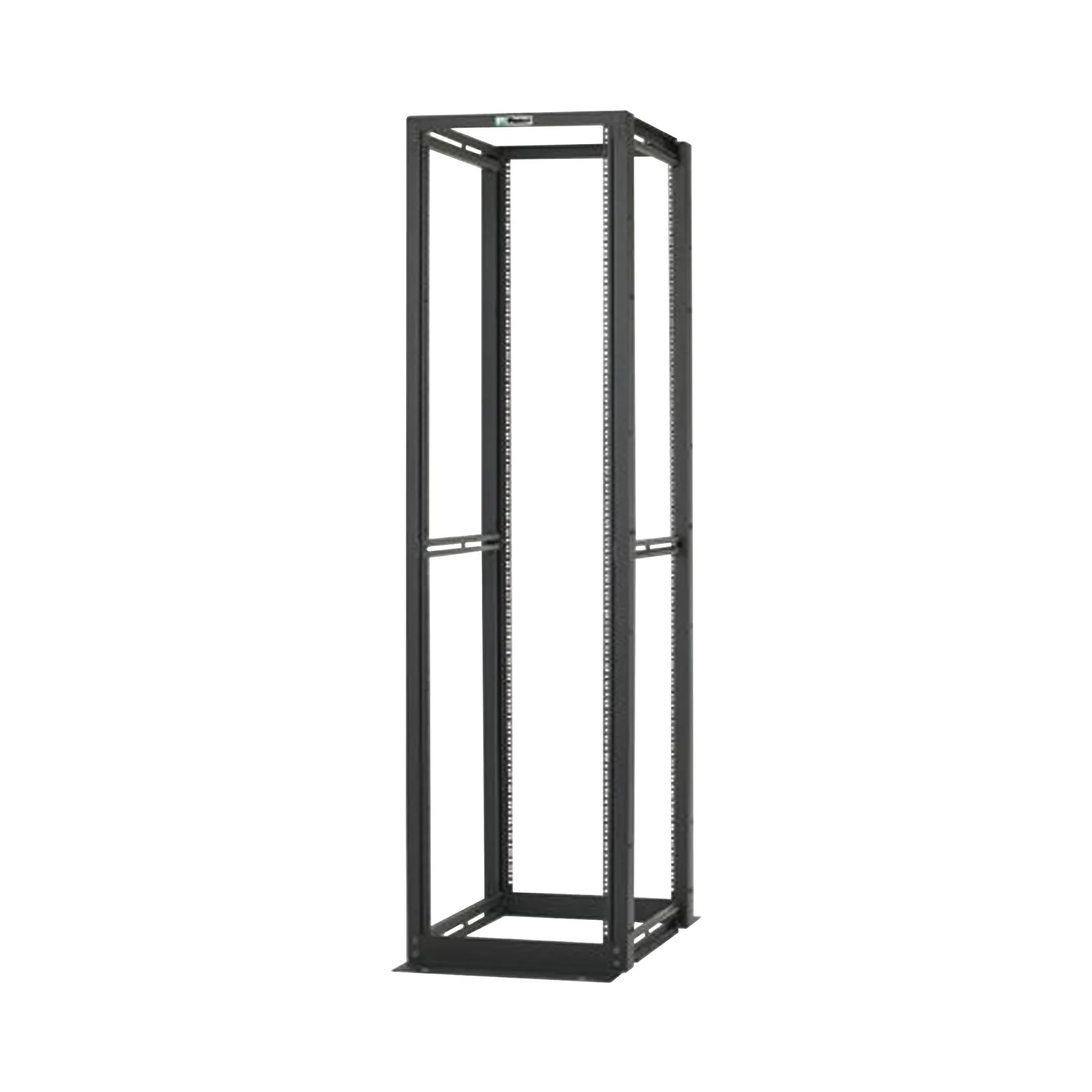 Rack de Cuatro Postes Estándar de 19", Rieles Numerados y Roscados #12-24, Profundidad Máxima de 30 in, 45 Unidades de Rack, Color Negro