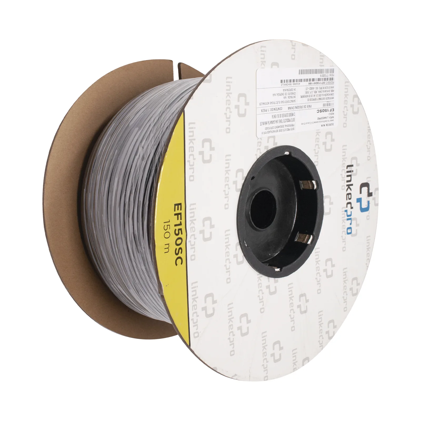 Carrete de Fibra Óptica Monomodo con Conectores SC-SC Duplex, Reforzada con Kevlar, de 150 Metros (492.13 Pies), Para Instalaciones Subterráneas por Tubería