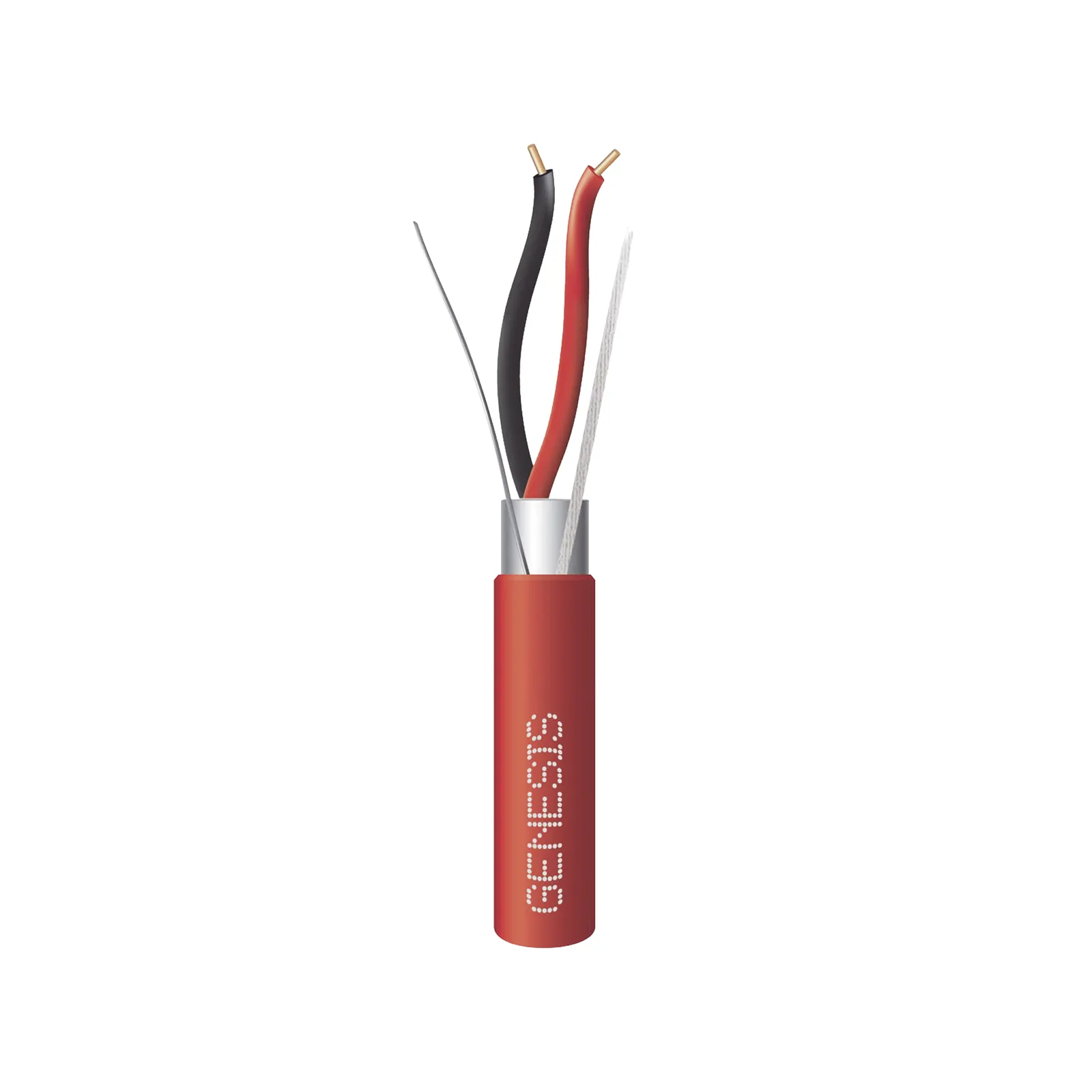 Bobina de 305 Metros (1000 Pies) de Alambre / 2 x 18 AWG / Riser / Blindado / Tipo FPLR / Color Rojo / Para Aplicaciones en Sistemas de Detección de Incendio y Sistemas de Evacuación