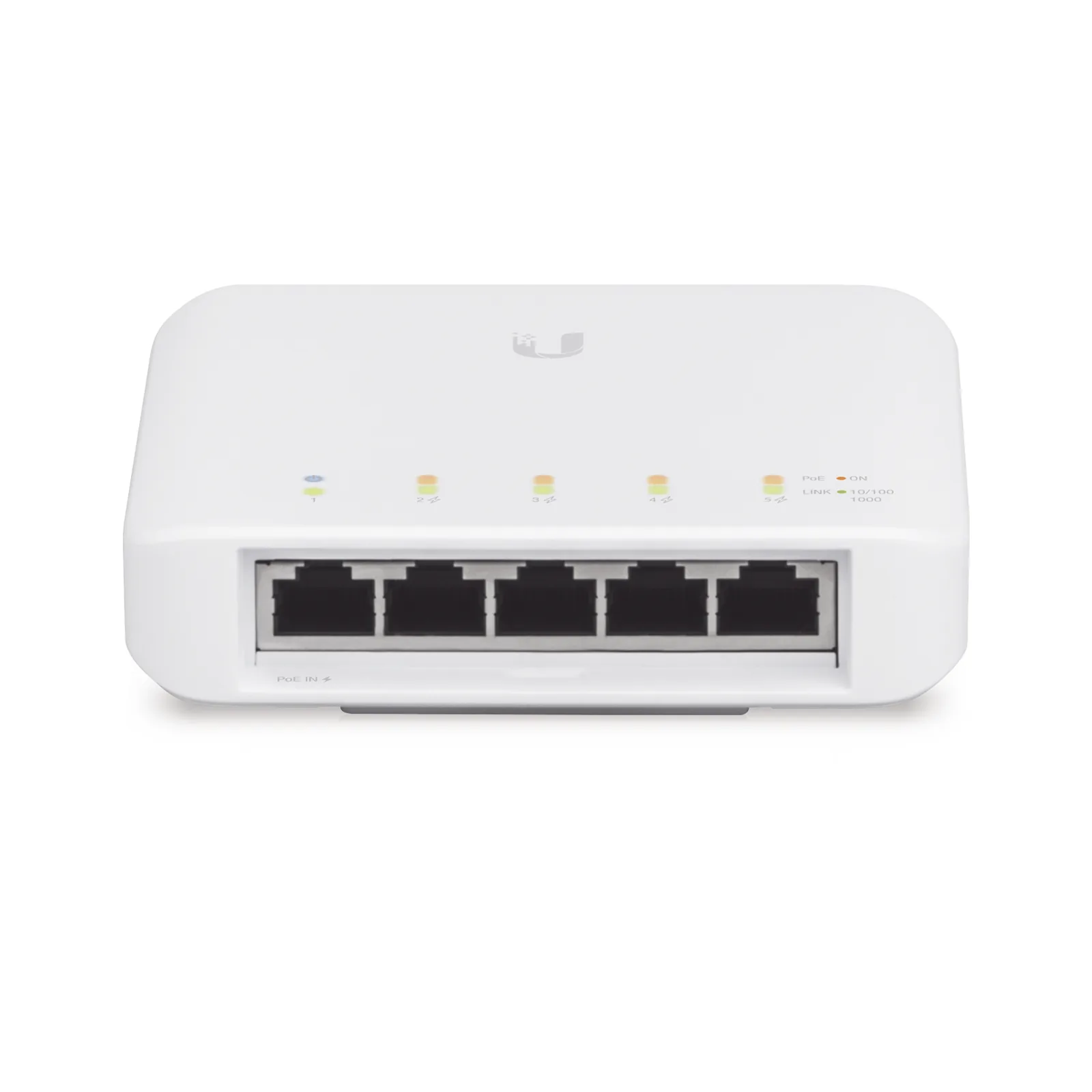 Switch UniFi FLEX de 5 puertos para semi-exterior IP55 (1 x PoE de entrada 802.3af/at/bt y 4 puertos PoE de salida 802.3af)