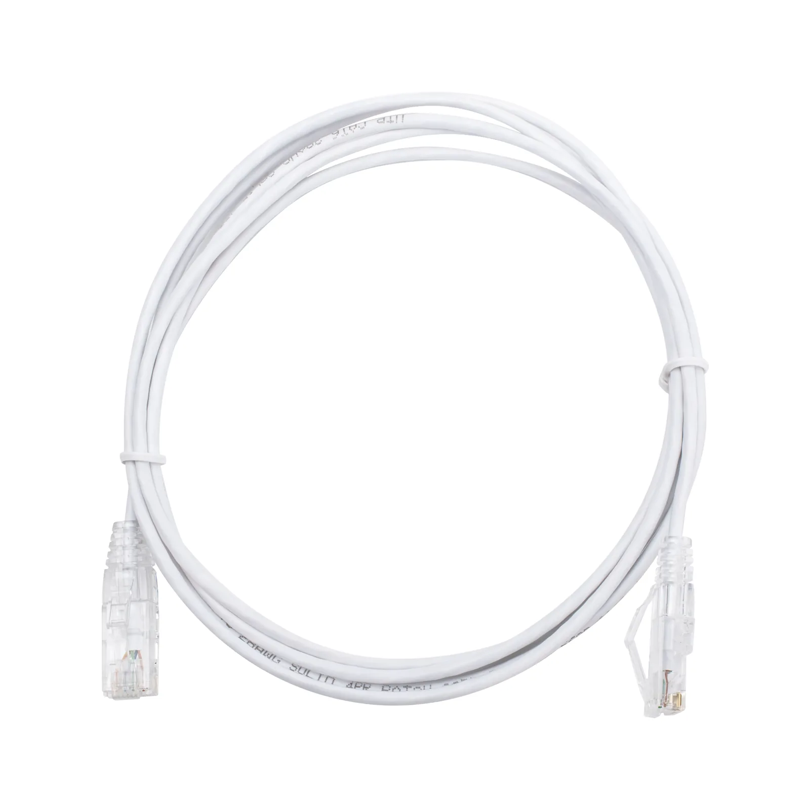 Cable de Parcheo Slim UTP Cat6 - 2 Metros (6.56 Pies) Blanco Diámetro Reducido (28 AWG)