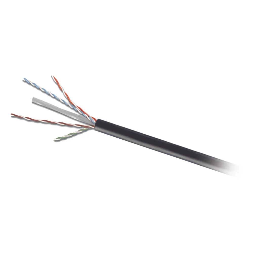 Bobina de Cable UTP de 4 Pares, Para Exterior con Gel, Cat6 (23 AWG), Industrial para Climas Extremos, Enterrado Directo, Color Negro, 305 Metros (1000 Pies)