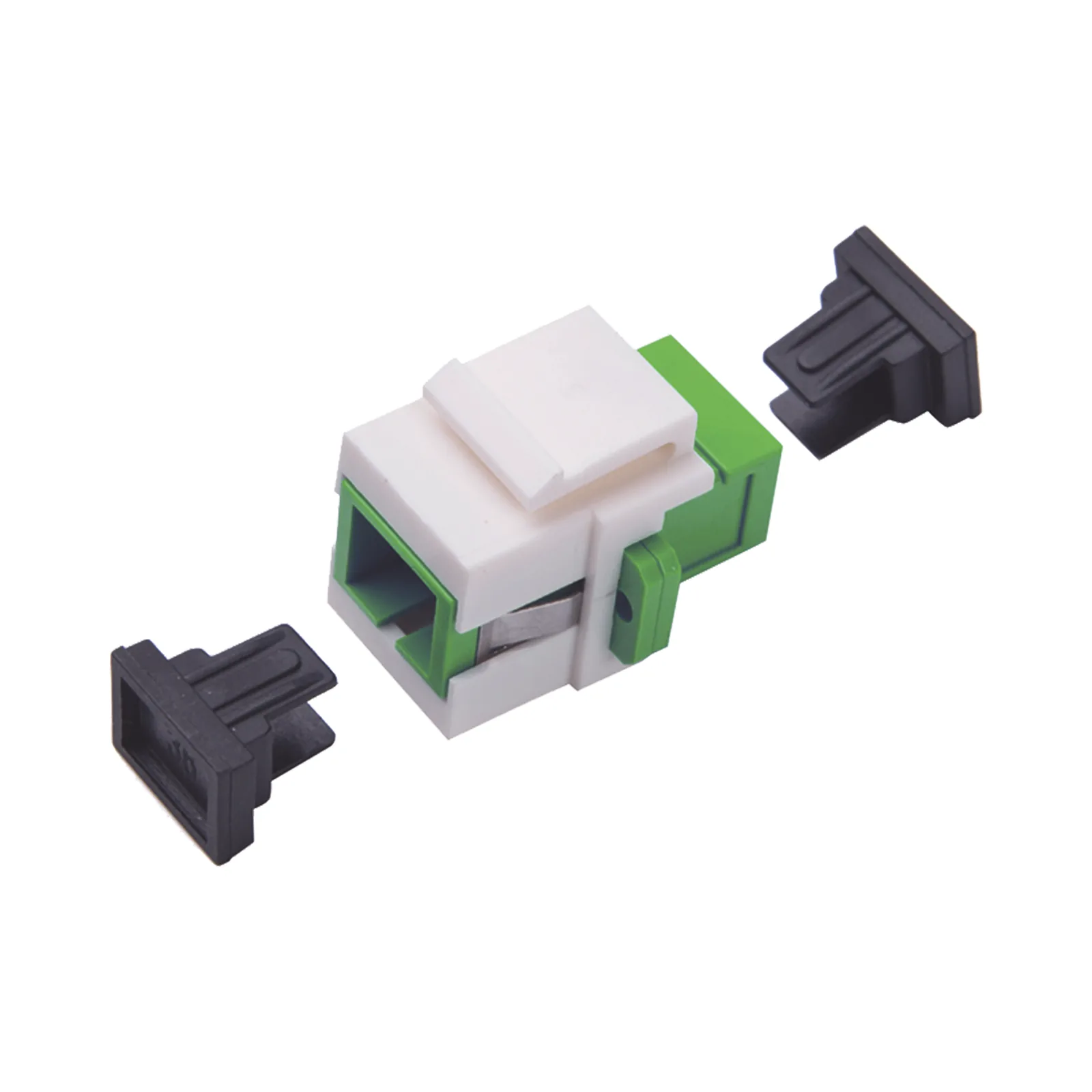 Acoplador Keystone de Fibra Óptica Monomodo SC/APC Simplex a SC/APC