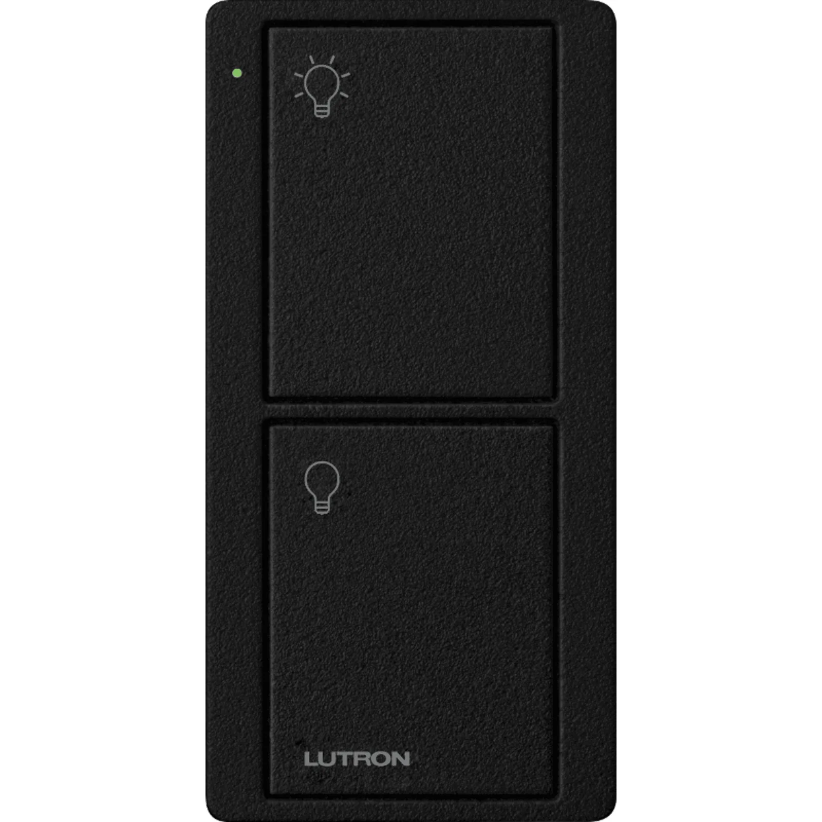 Control Pico inalámbrico de 2 botones para encender y apagar iluminación en sistemas Lutron como Caseta Wireless y RadioRA 2, color Midnight satinado