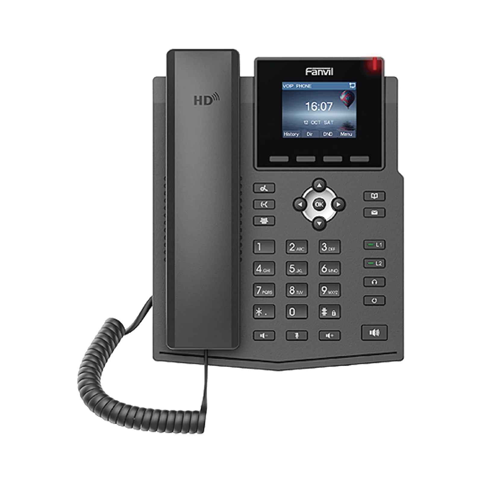 Teléfono IP / 4 Líneas SIP / Pantalla LCD Color 2.4" / Audio HD G.722 y Opus / Conferencia 3 Vías / PoE 802.3af / OpenVPN / Soporte EHS