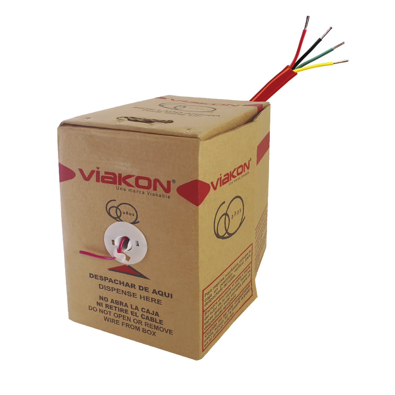 Bobina de Alambre de 305 Metros (1000 Pies) 4 x 18 AWG, Tipo FPLR de Color Rojo, para Aplicaciones en Sistemas de Detección de Incendio y Sistemas de Evacuación, Hecho en México.