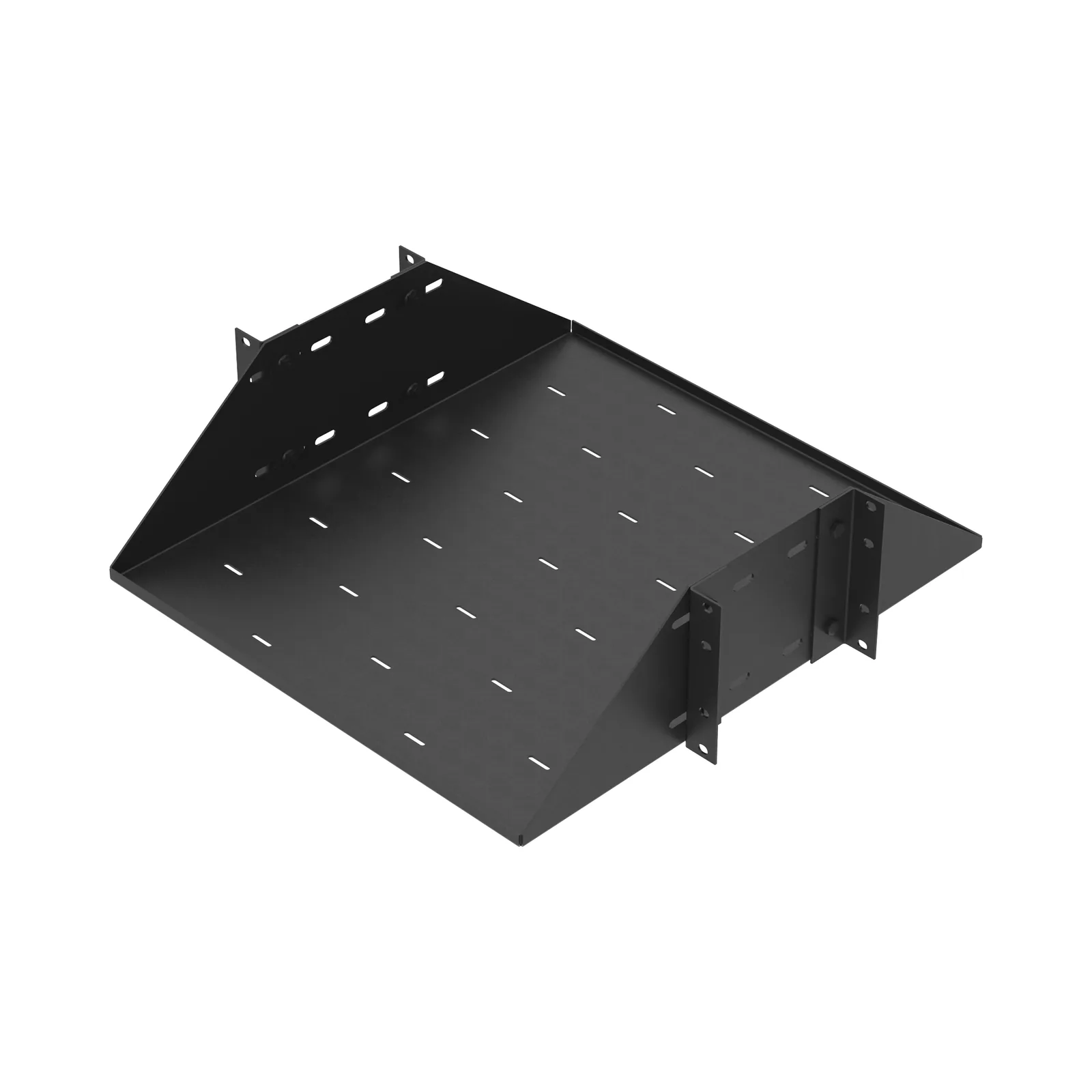 Charola para Soportar Equipos en Rack de 19", Profundidad Ajustable hasta 484 mm. 150 Kg de Carga, Compatible con Racks de Doble Perforación, 3U
