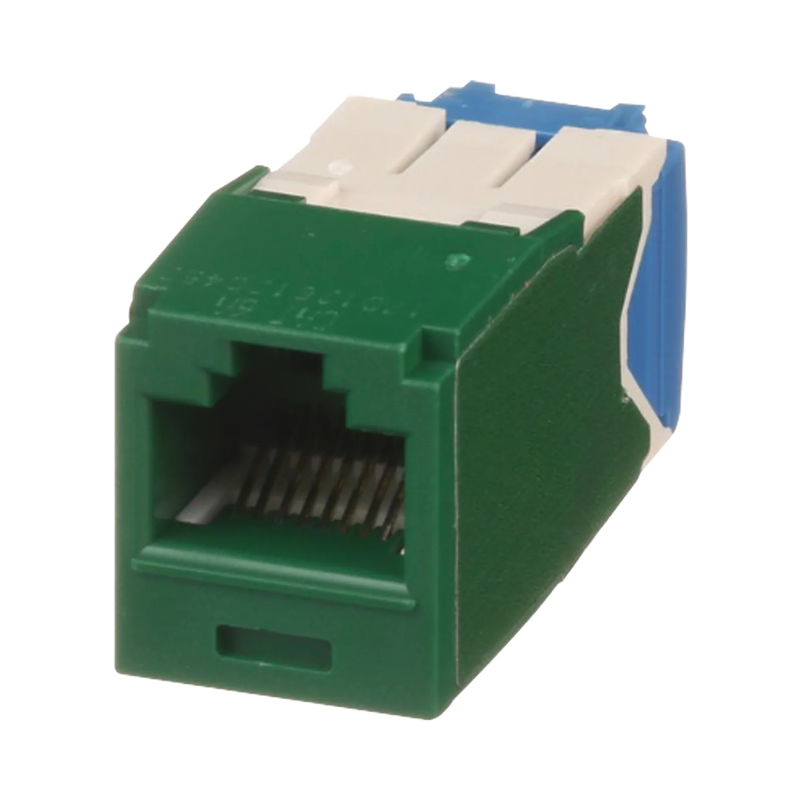 Conector Jack RJ45 Estilo TG, Mini-Com, Categoría 6A, de 8 Posiciones y 8 Cables, Color Verde
