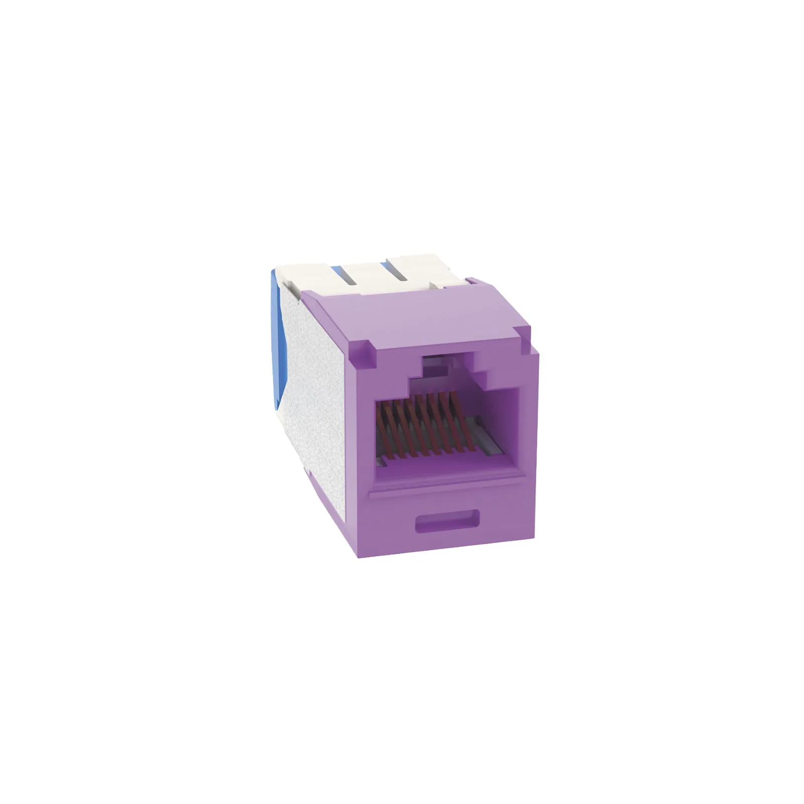 Conector Jack RJ45 Estilo TG, Mini-Com, Categoría 6A, de 8 Posiciones y 8 Cables, Color Violeta
