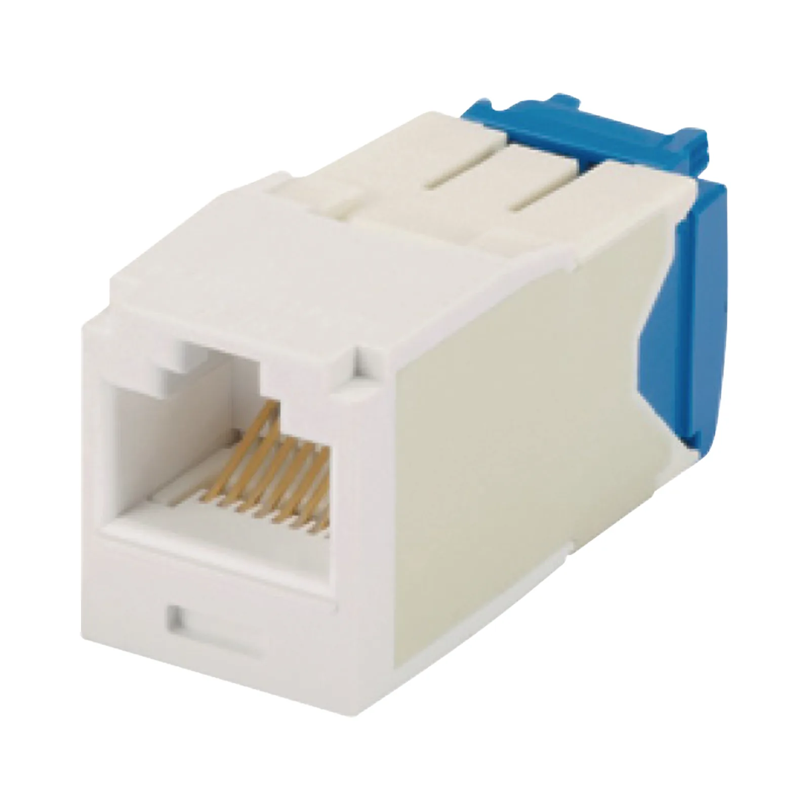 Conector Jack RJ45 Estilo TG, Mini-Com, Categoría 6A, de 8 Posiciones y 8 Cables, Color Blanco