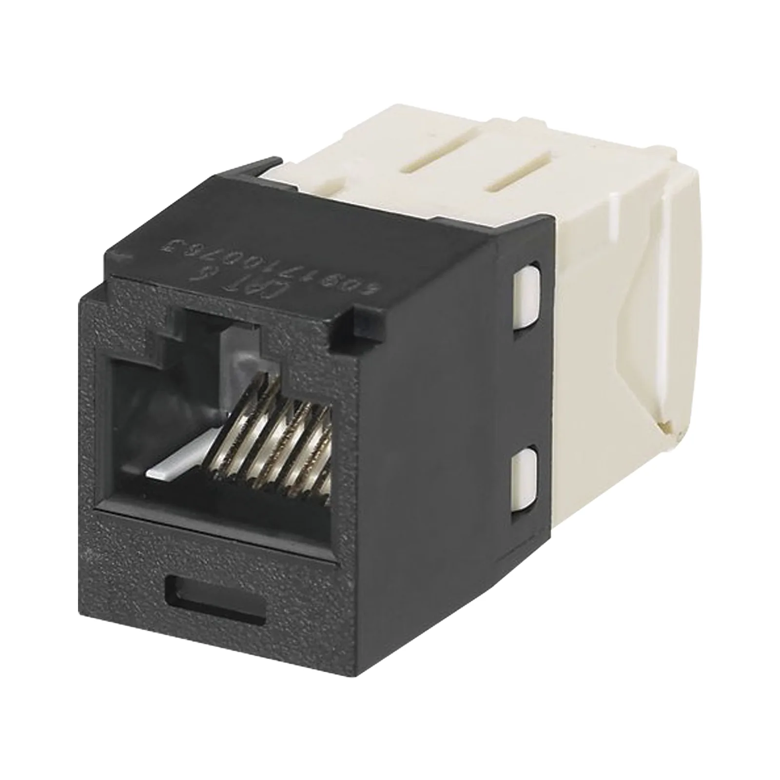 Conector Jack RJ45 Estilo TG, Mini-Com, Categoría 6, de 8 Posiciones y 8 Cables, Color Negro