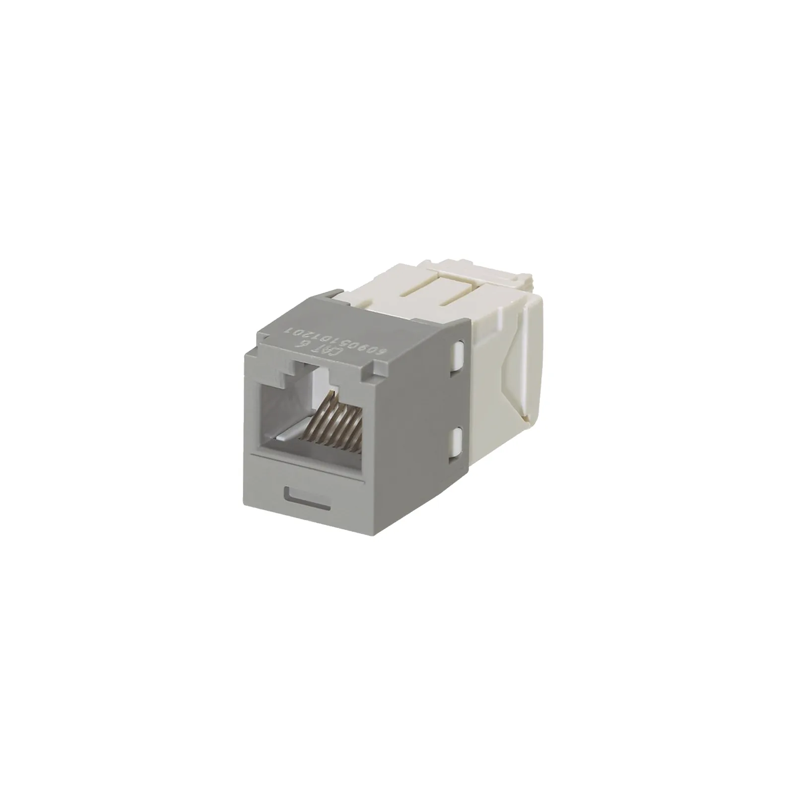 Conector Jack RJ45 Estilo TG, Mini-Com, Categoría 6, de 8 Posiciones y 8 Cables, Color Gris