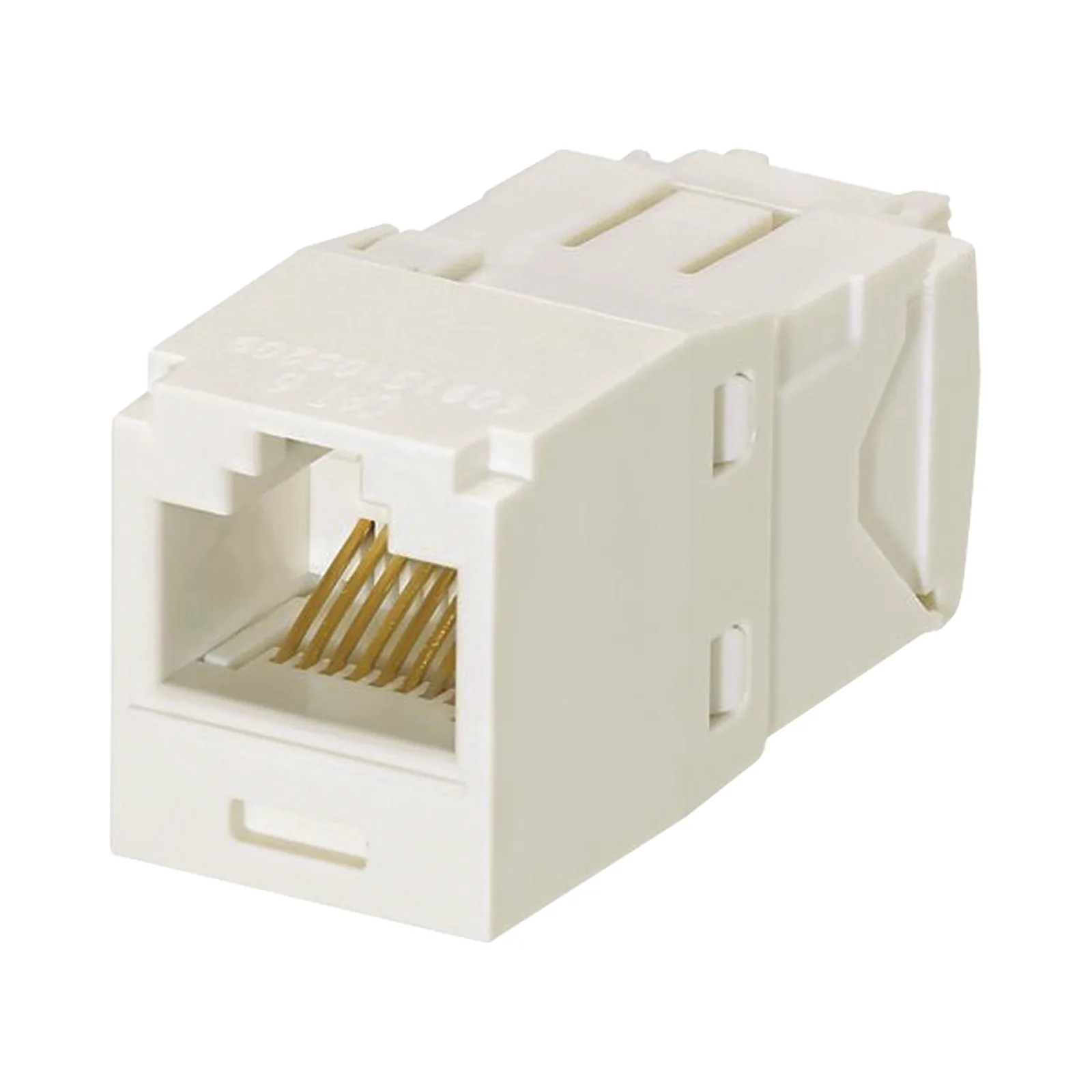 Conector Jack RJ45 Estilo TG, Mini-Com, Categoría 6, de 8 Posiciones y 8 Cables, Color Blanco Mate