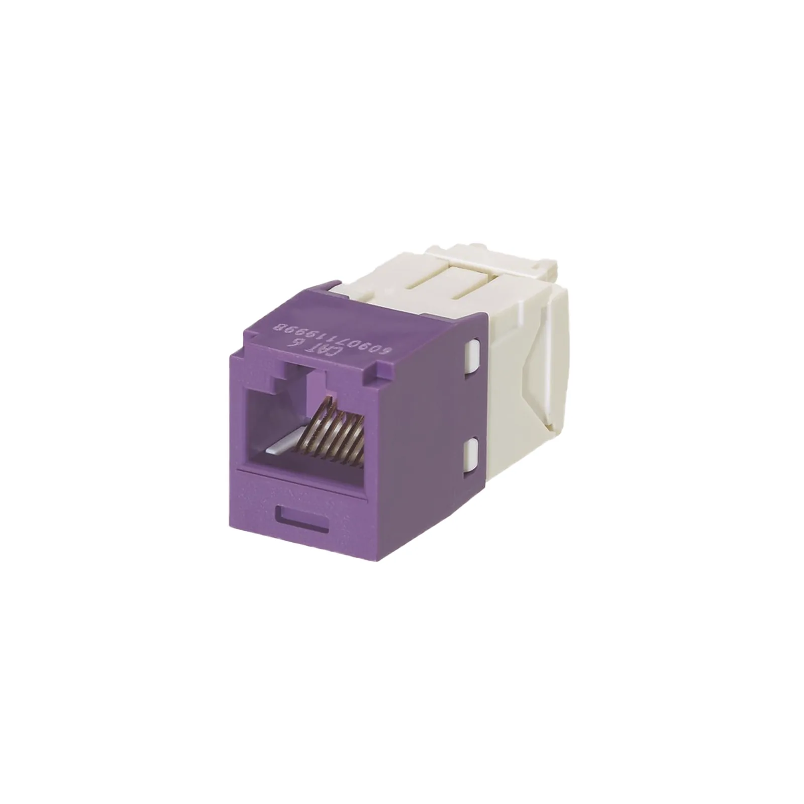 Conector Jack RJ45 Estilo TG, Mini-Com, Categoría 6, de 8 Posiciones y 8 Cables, Color Violeta