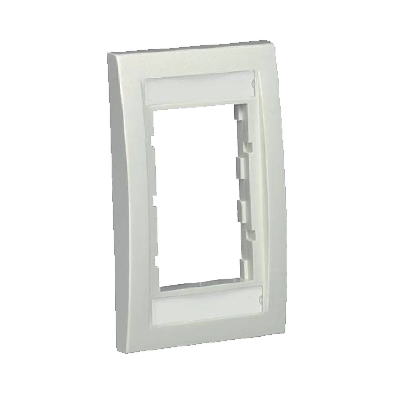 Marco de Placa Frontal Ejecutiva, Para Dos Insertos de 1/2 o Tres Insertos de 1/3, Color Blanco Mate