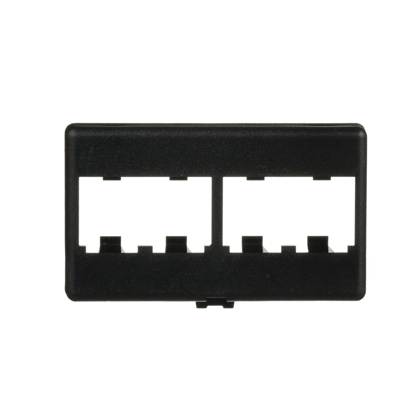 Placa de Mobiliario Modular Estándar, Salidas Para 4 Puertos Mini-Com, Color Negro