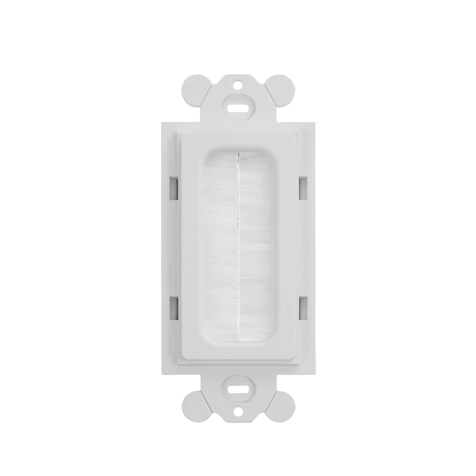 Placa de Pared Pasacables Tipo Cepillo, Estándar GFCI, Material ABS, Color Blanco