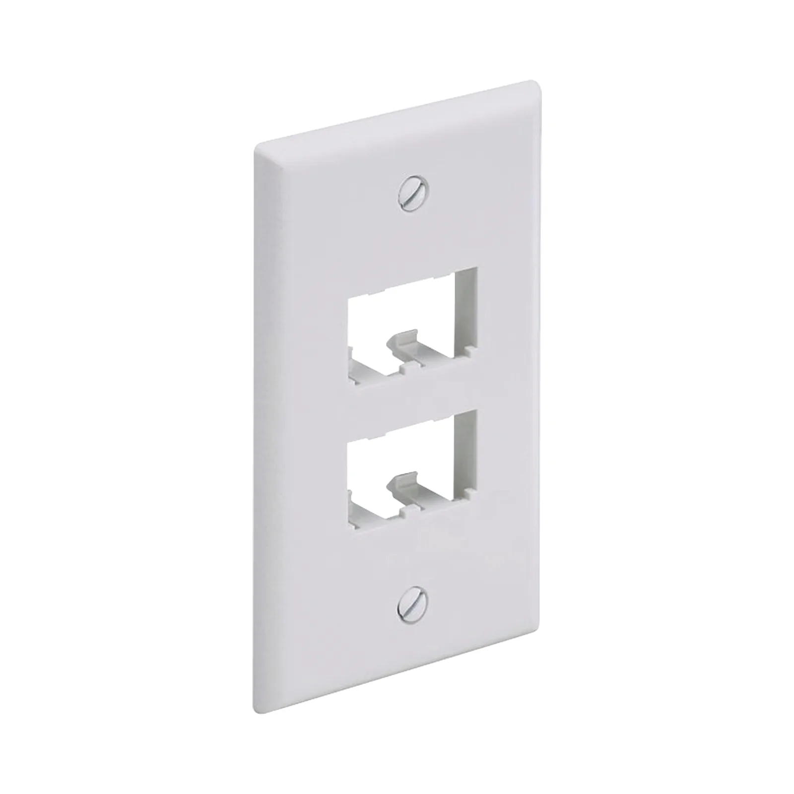 Placa de Pared Vertical Clásica, Salida Para 4 Puertos Mini-Com, Color Blanco